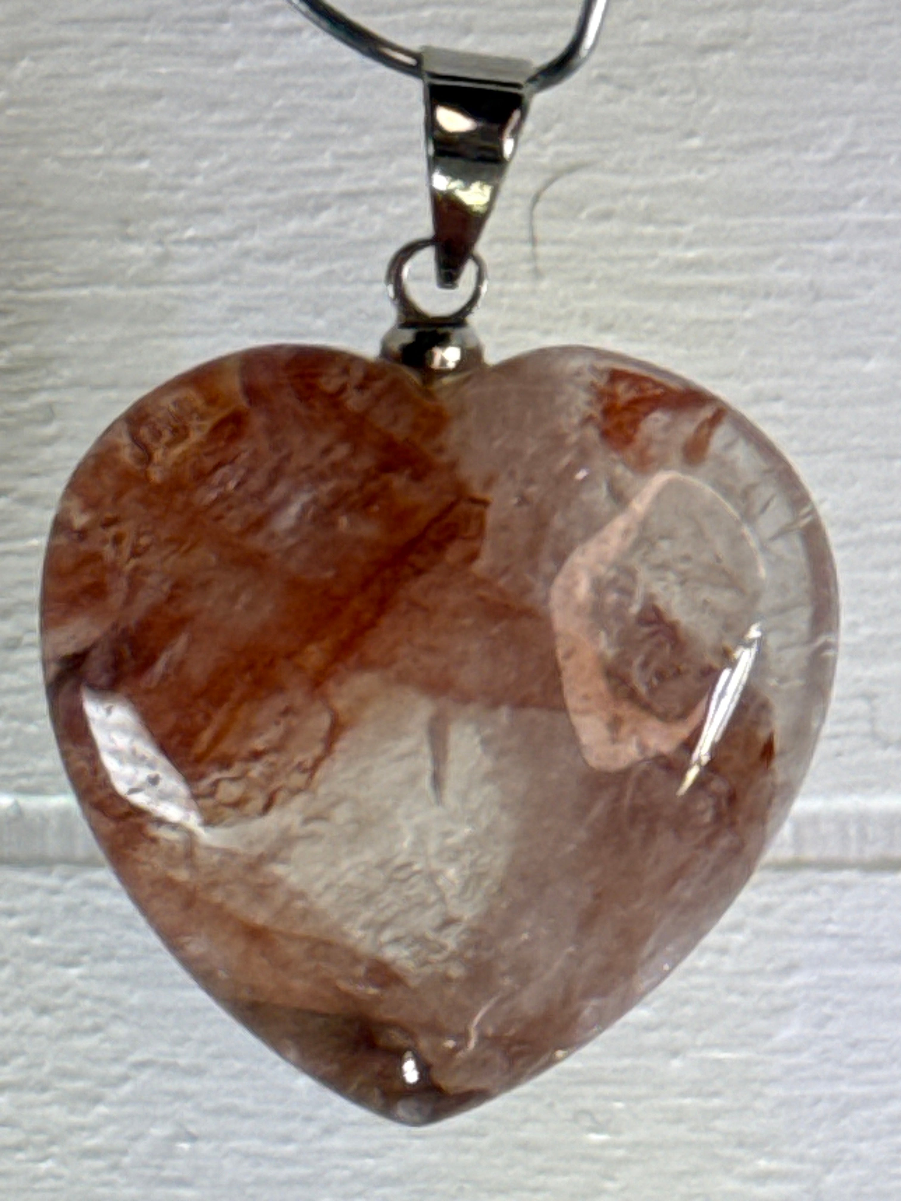 Fire Quartz Heart Pendant