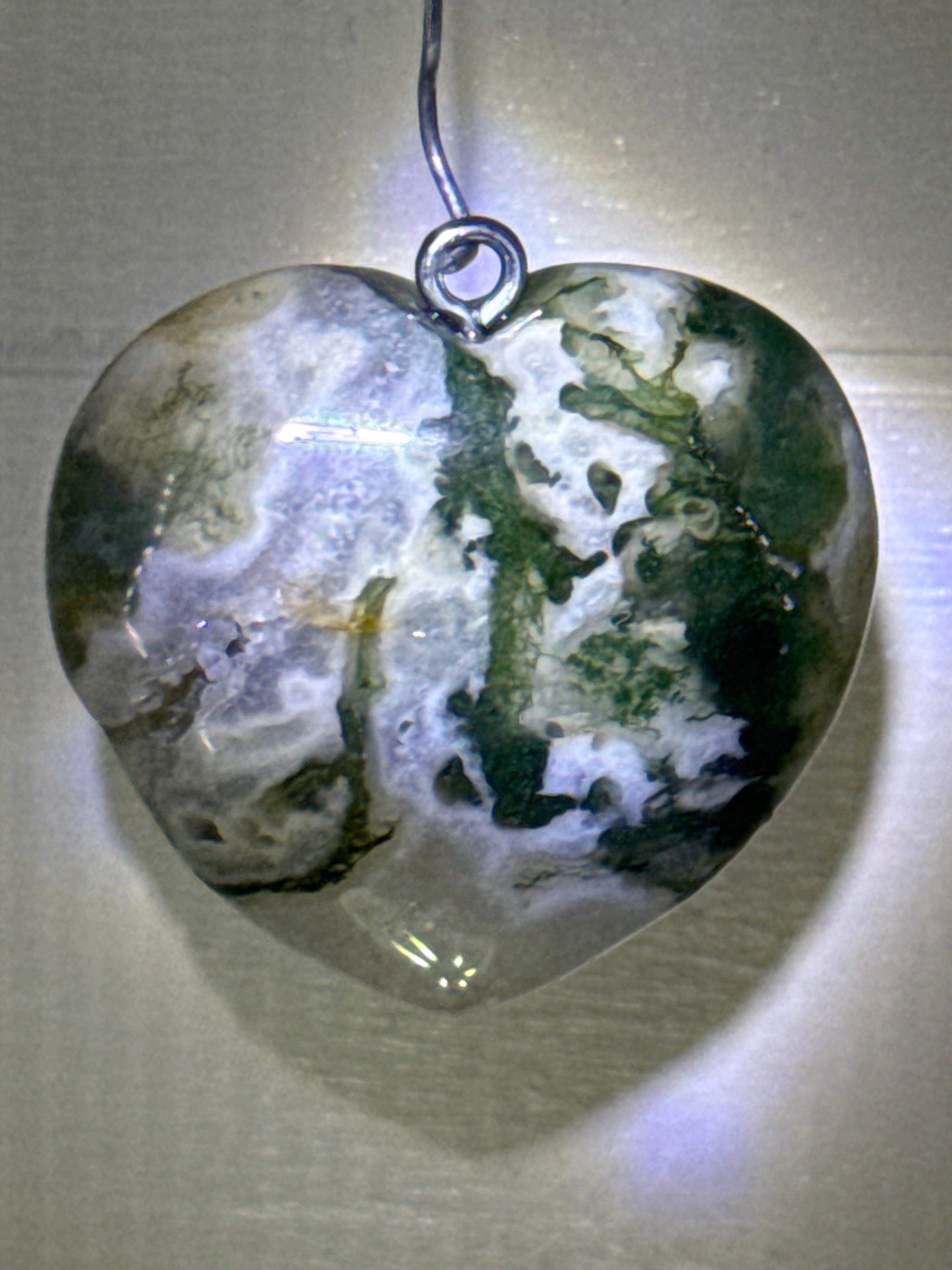 Moss Agate Heart Pendant