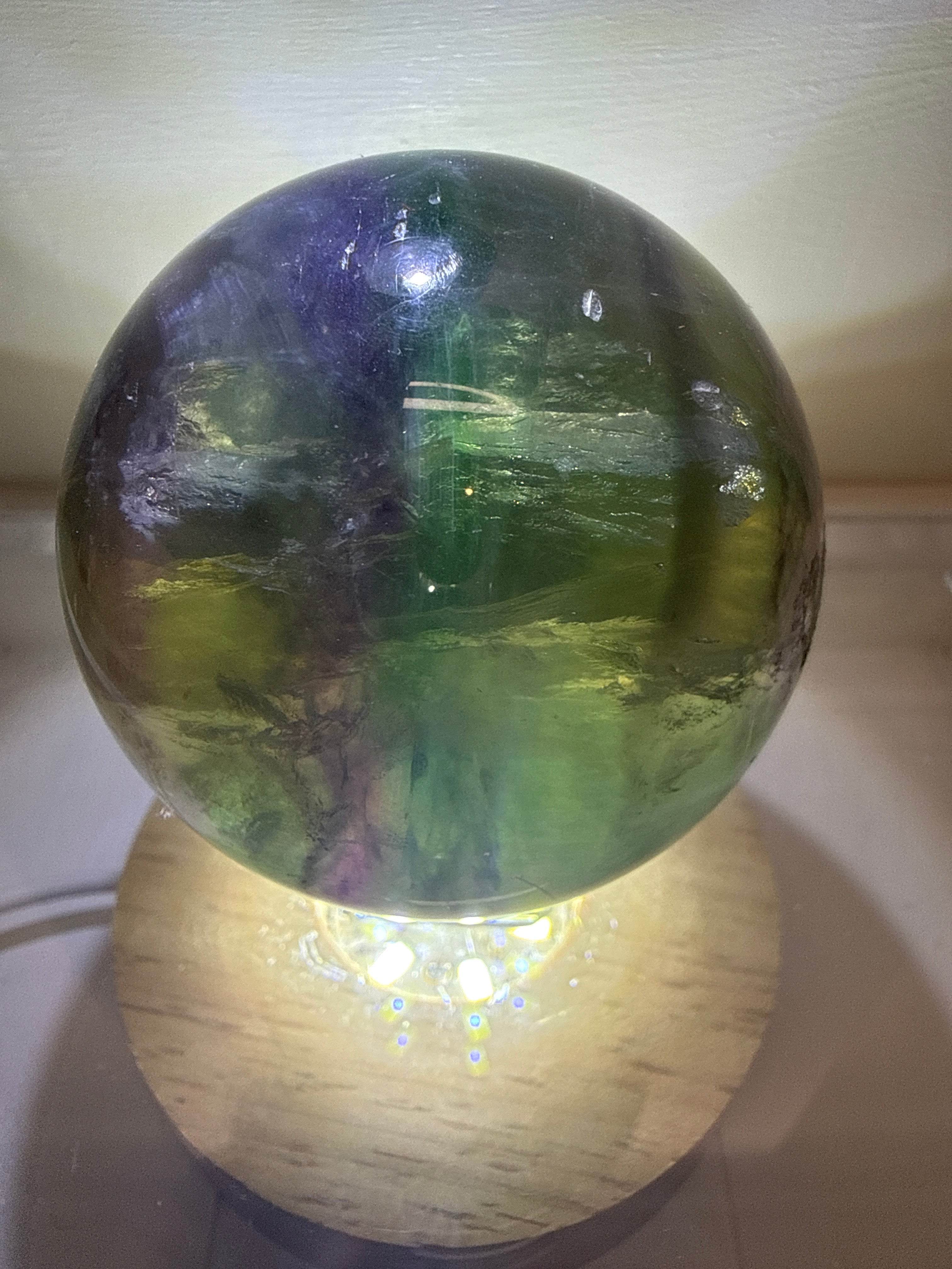Fluorite Sphere (Green with Purple & Blue)