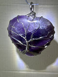 Amethyst Heart Tree of Life Pendant