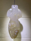 Flower Agate Kimono Carved Pendant