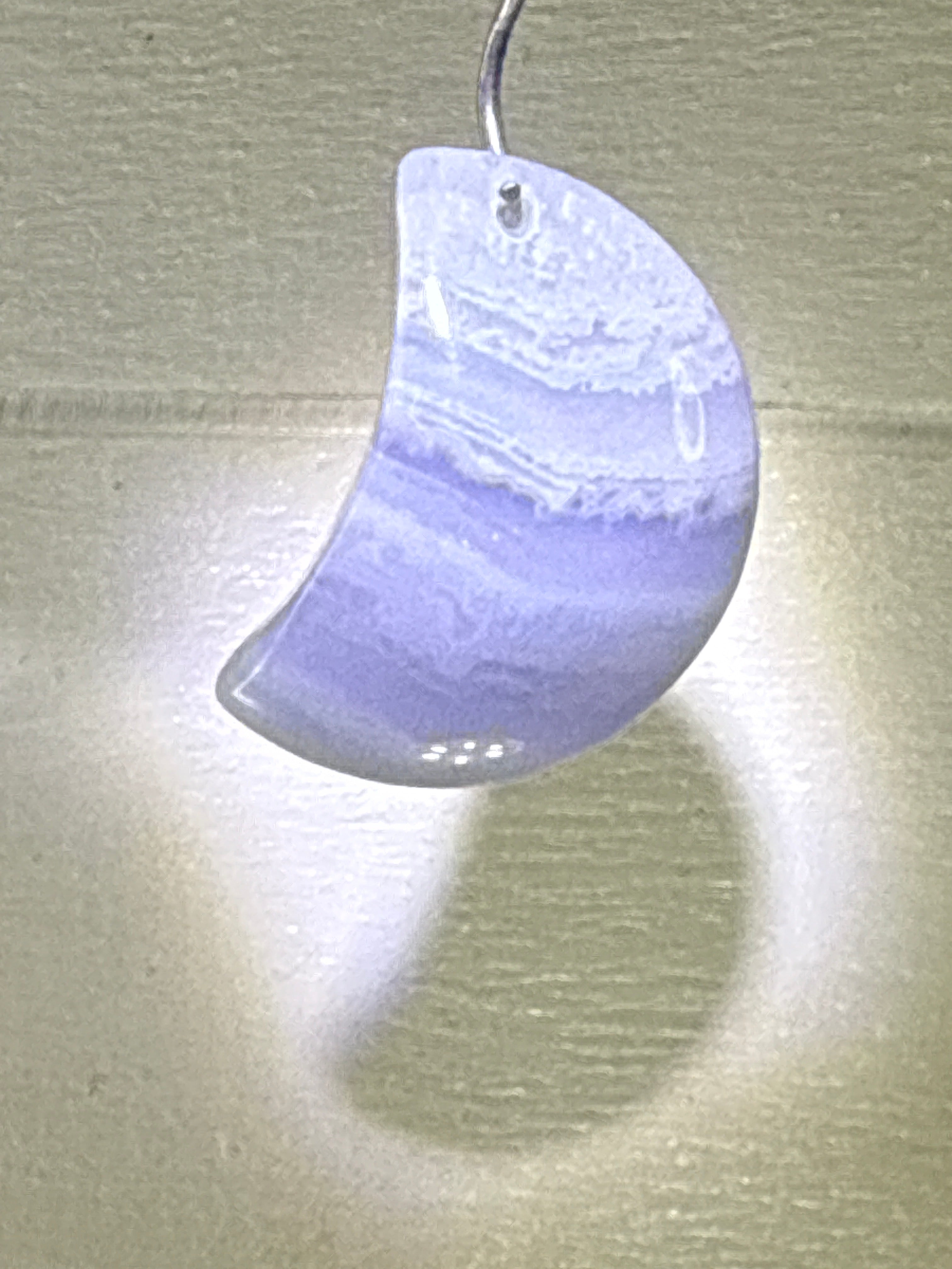 Blue Lace Agate Moon Pendant