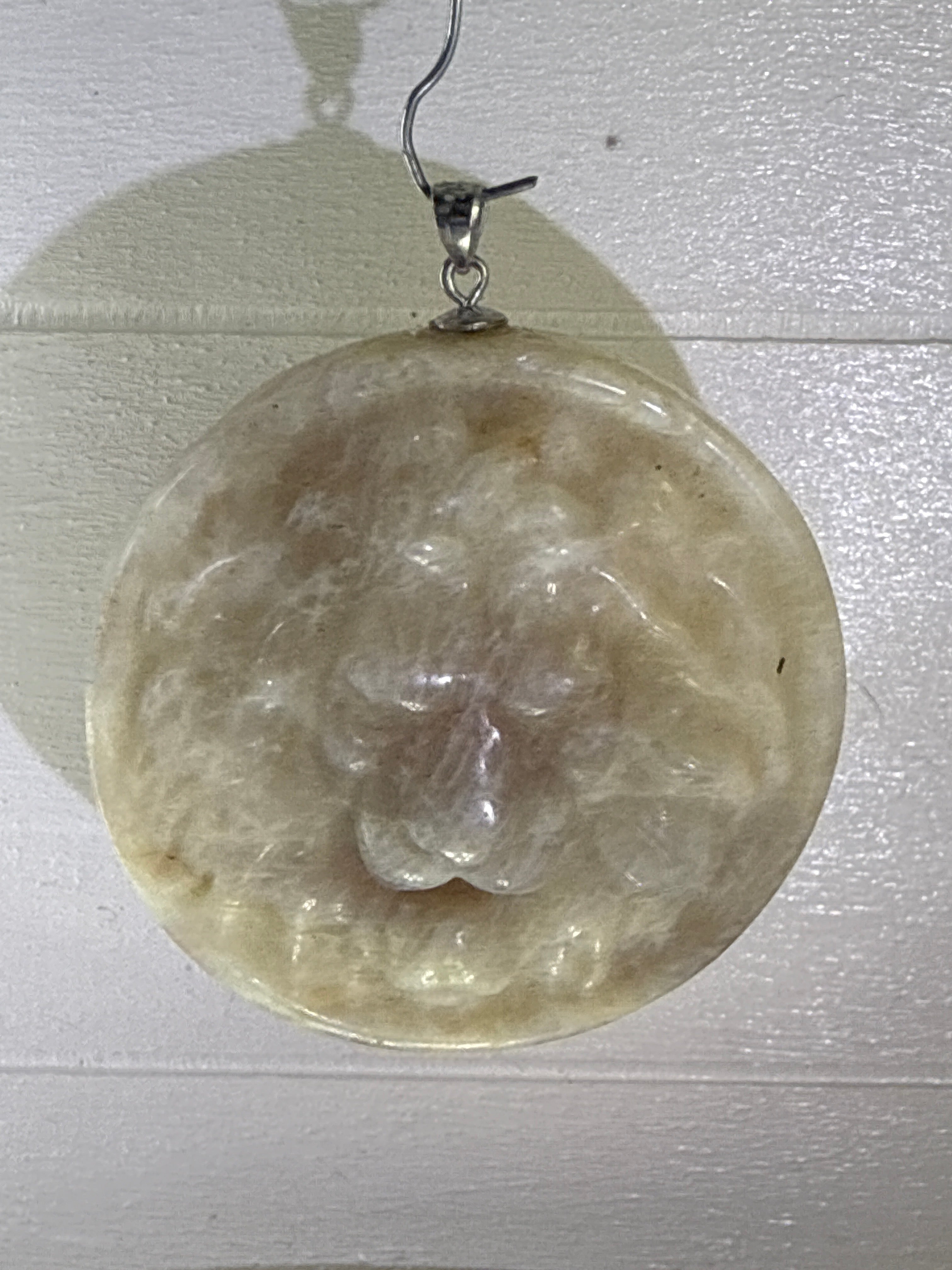 Moonstone carved Lion Pendant