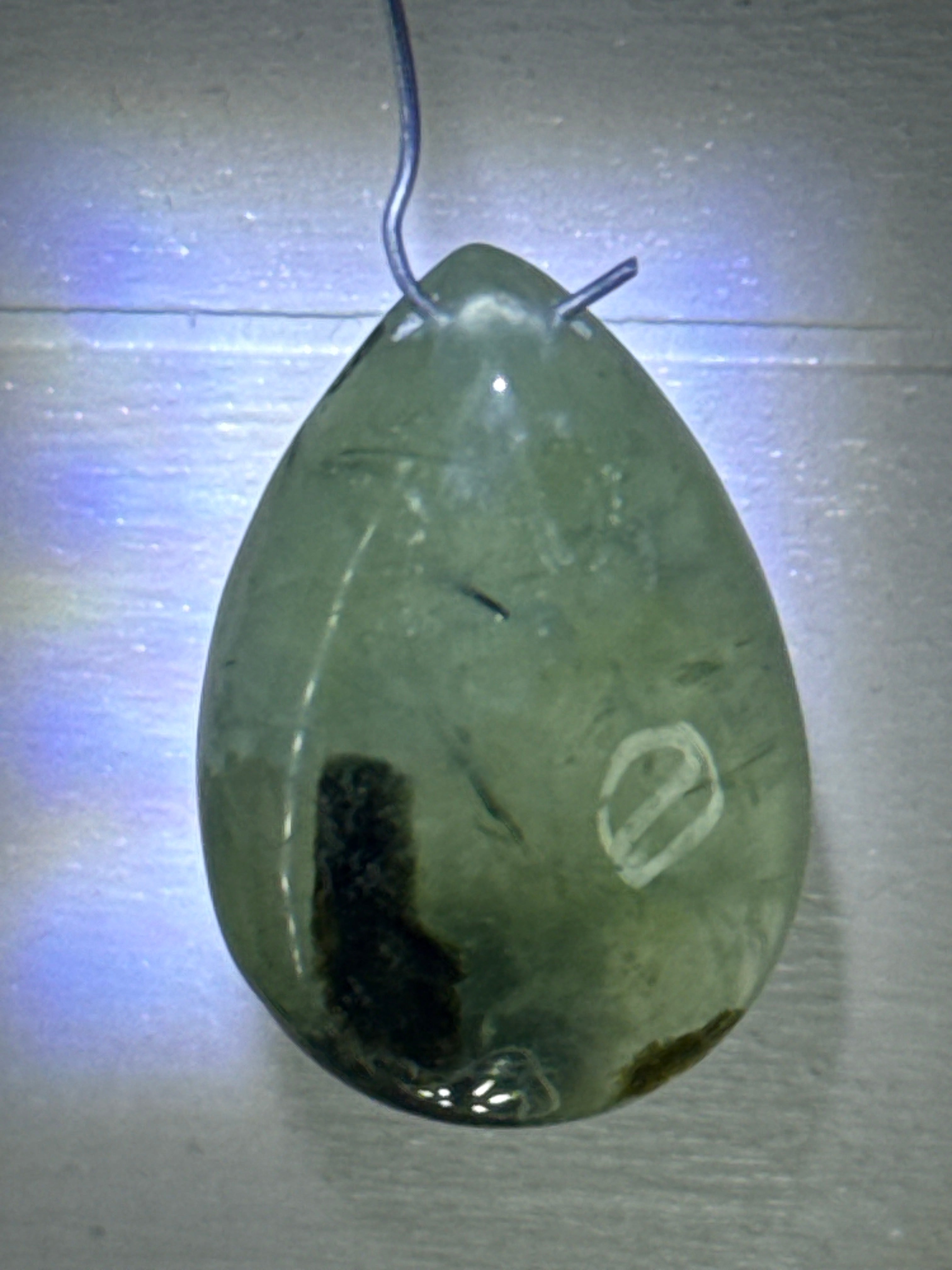 Prehnite with Epidote Pendant