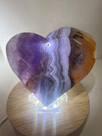 Amethyst and Mexican Lace Agate Heart