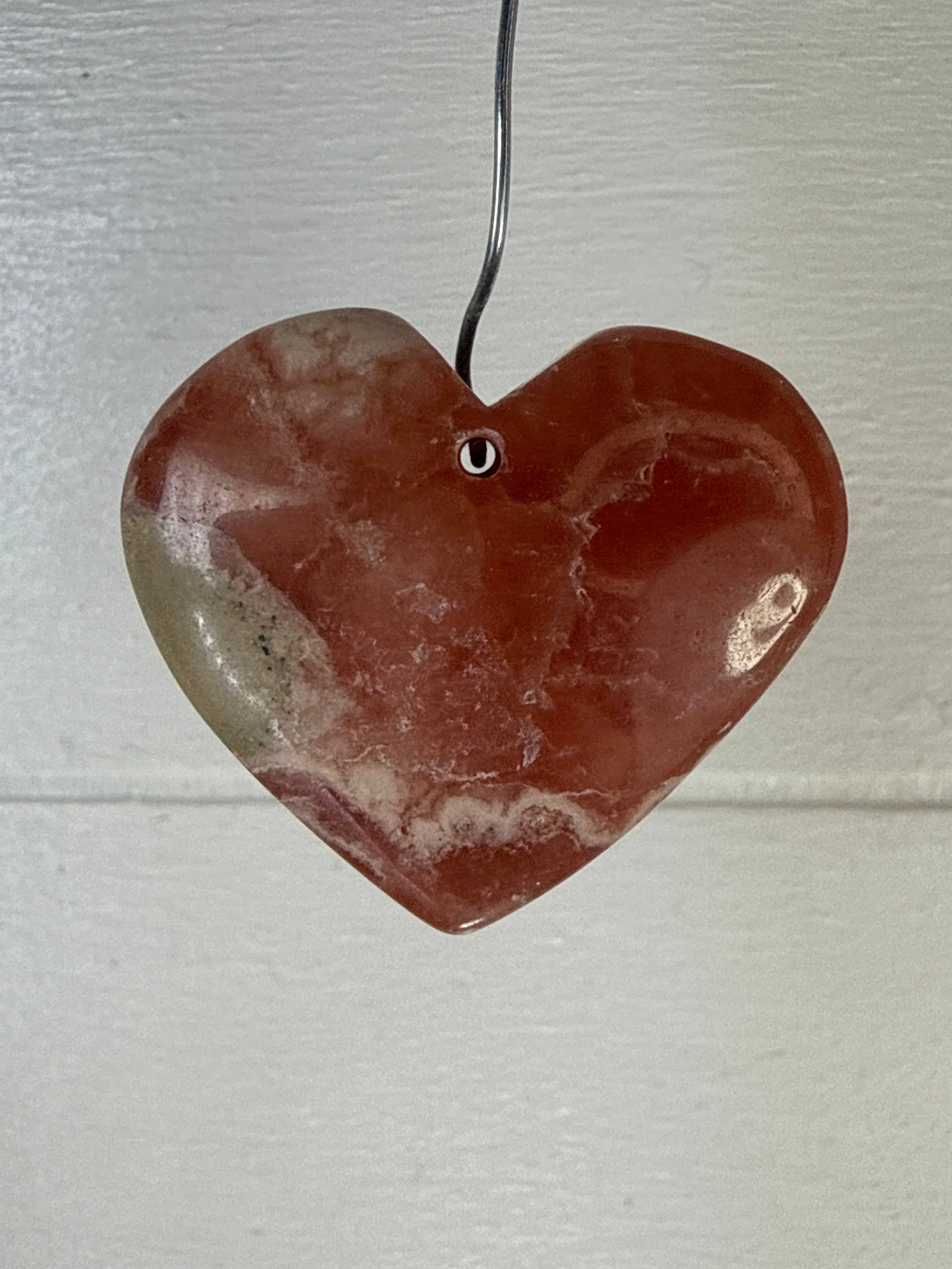 Rhodochrosite Heart Pendant