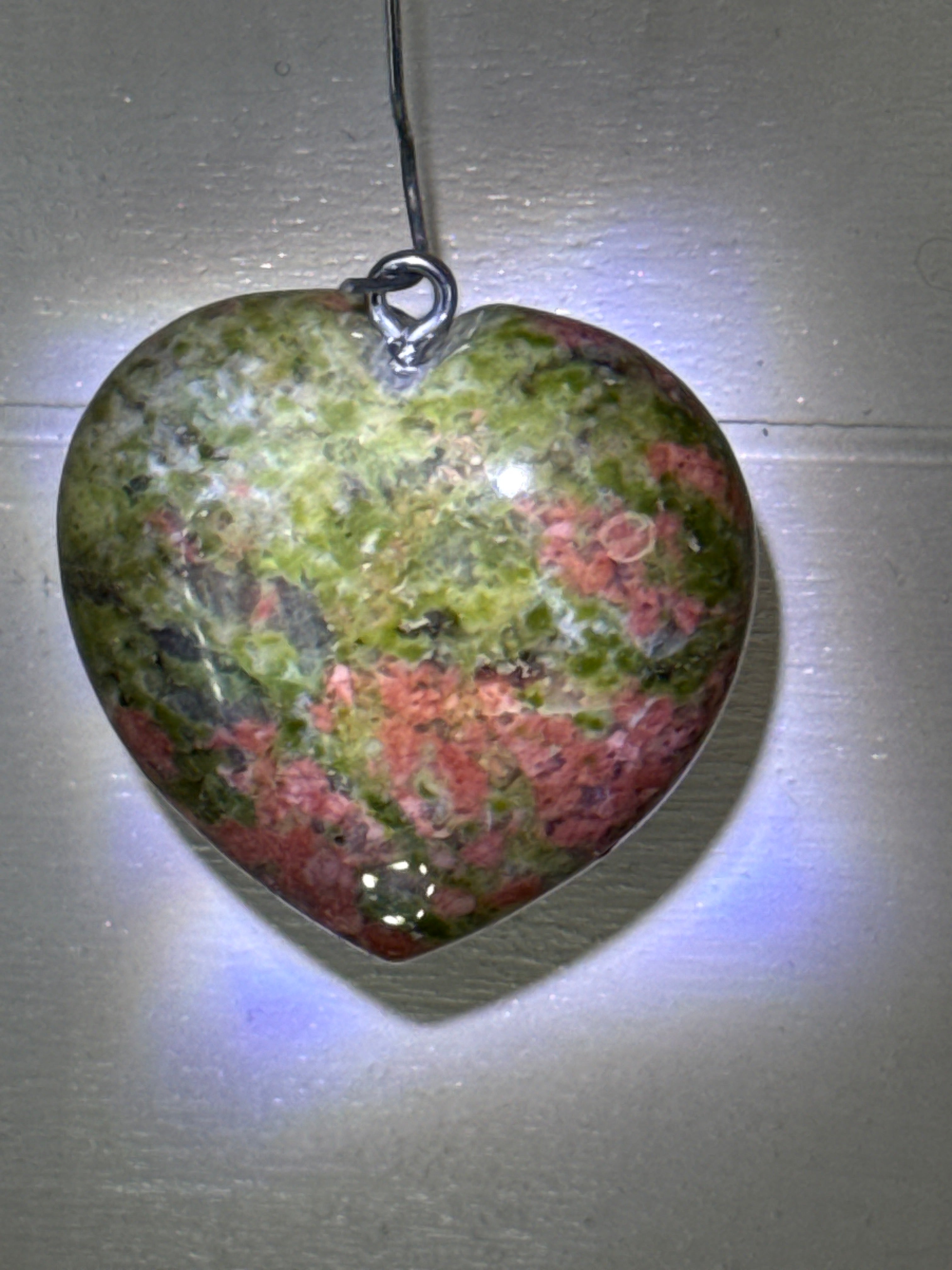 Unakite Heart Pendant