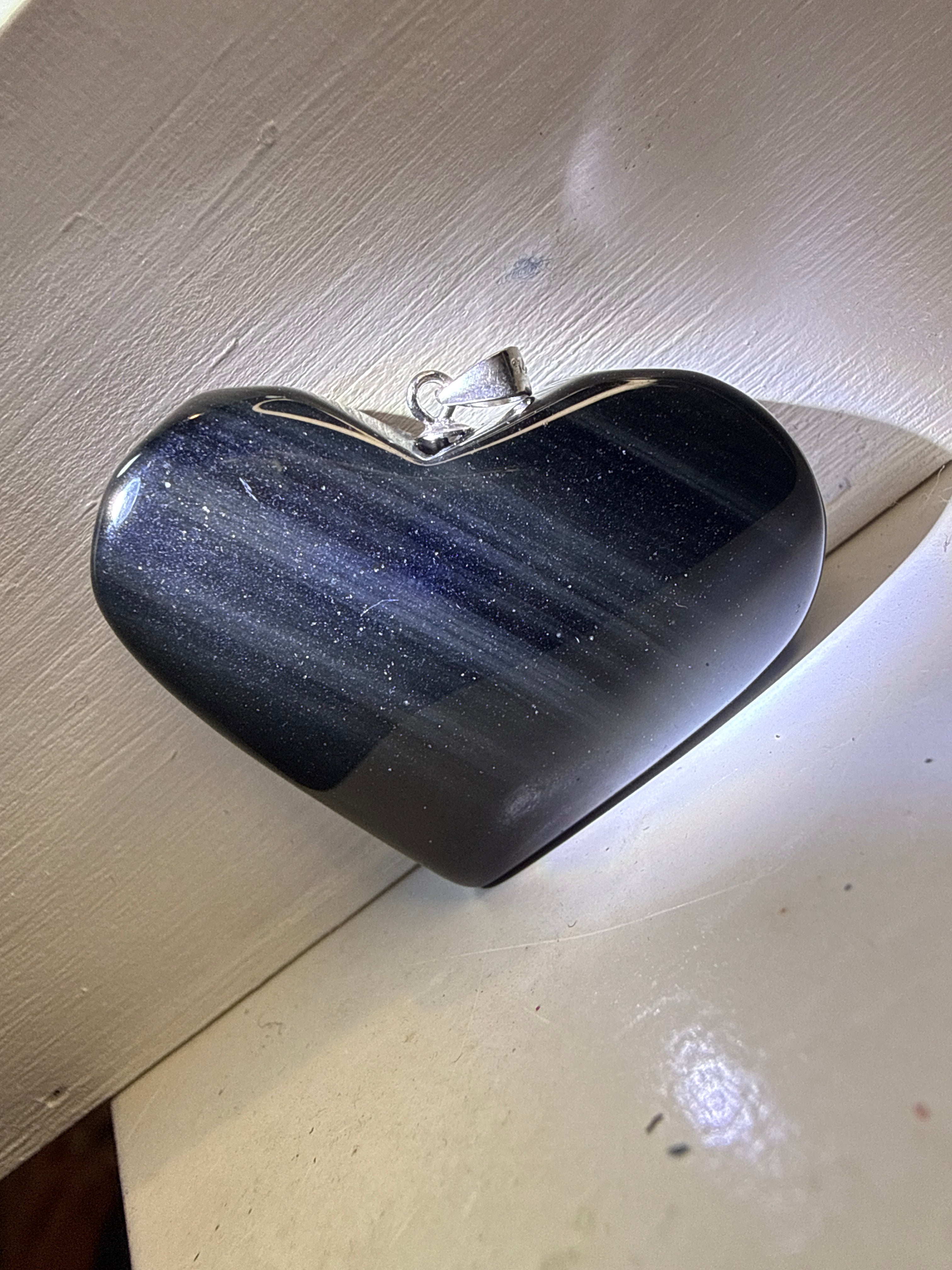Rainbow Obsidian Heart Pendant