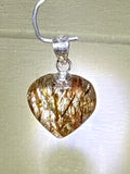 Copper Rutile & Green Tourmaline Heart Pendant
