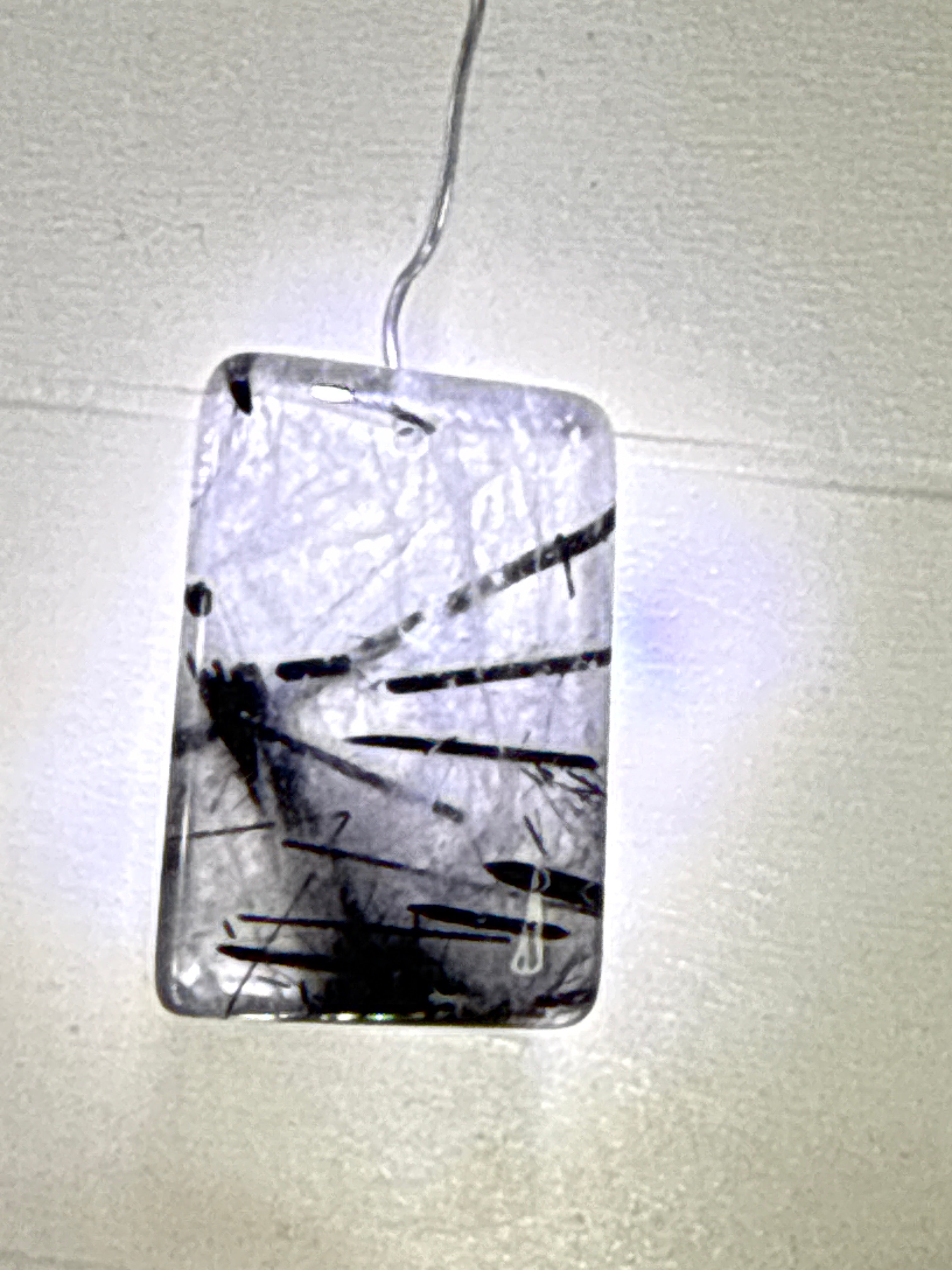 Black Tourmaline in Quartz Pendant