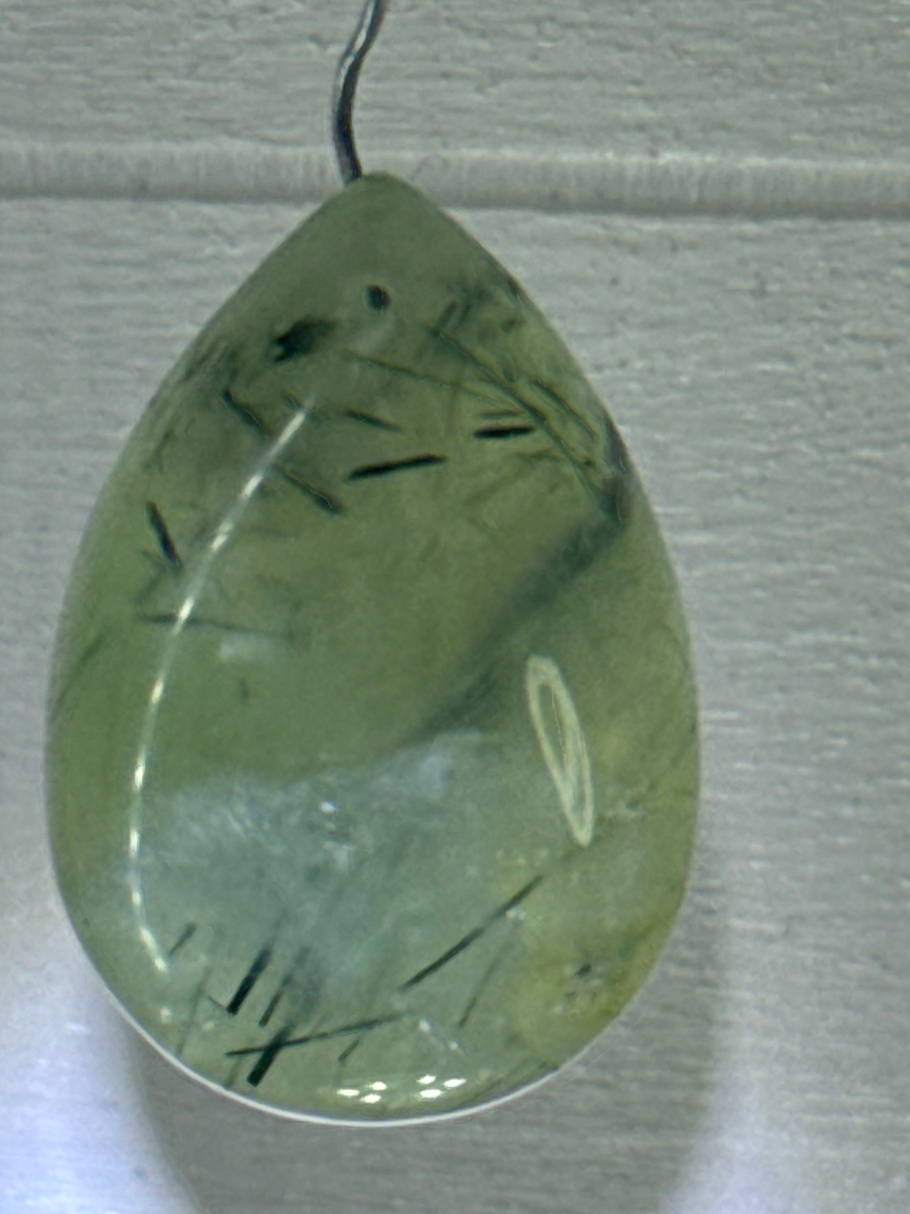 Prehnite with Epidote Pendant