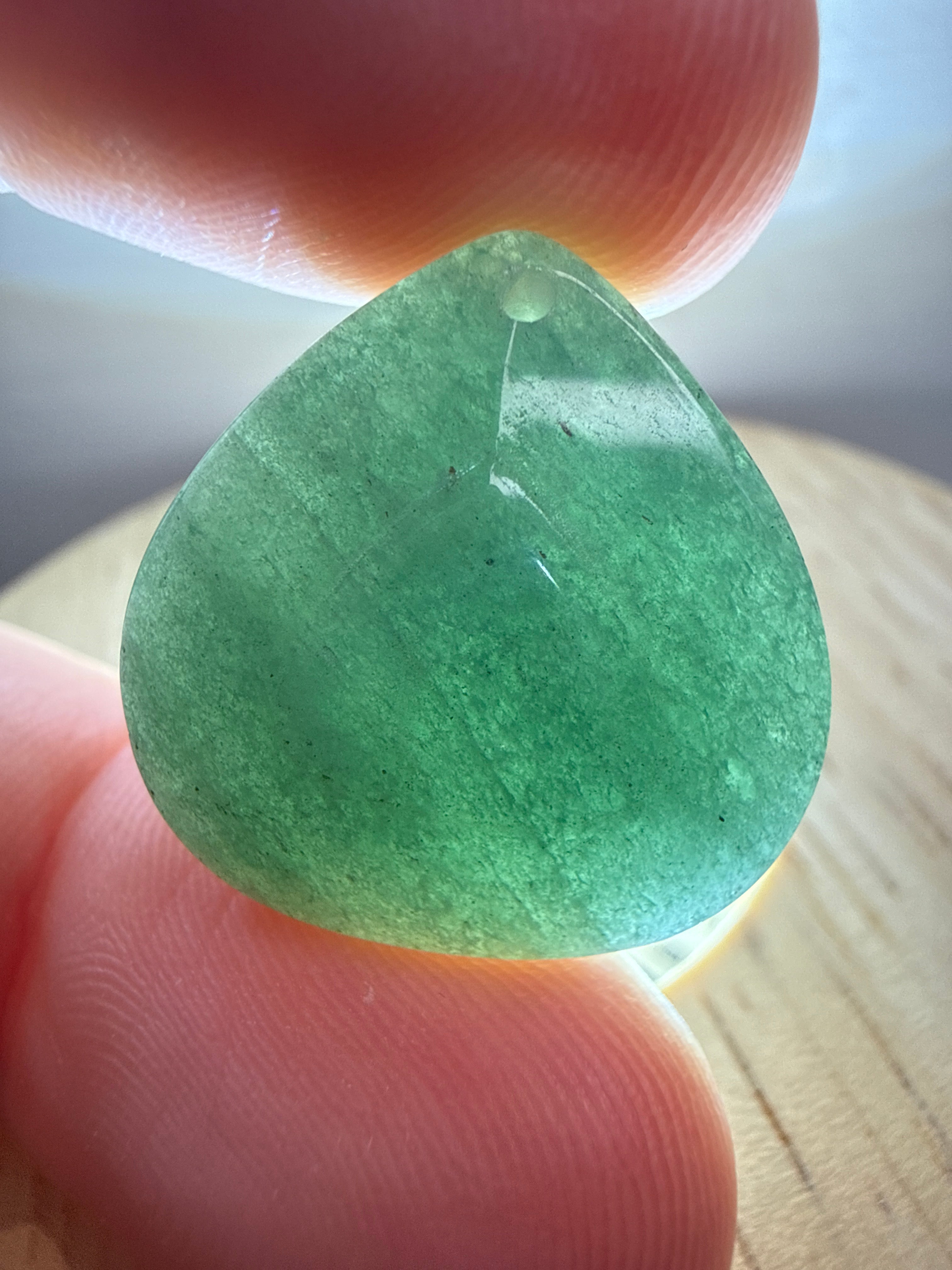 Green Rabbits Hair Pendant