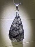 Black Tourmaline in Quartz Pendant