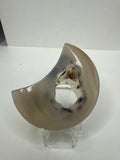 Druzy Agate Moon Carving
