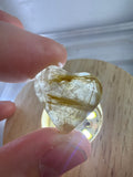 Gold Rutile Heart Pendant