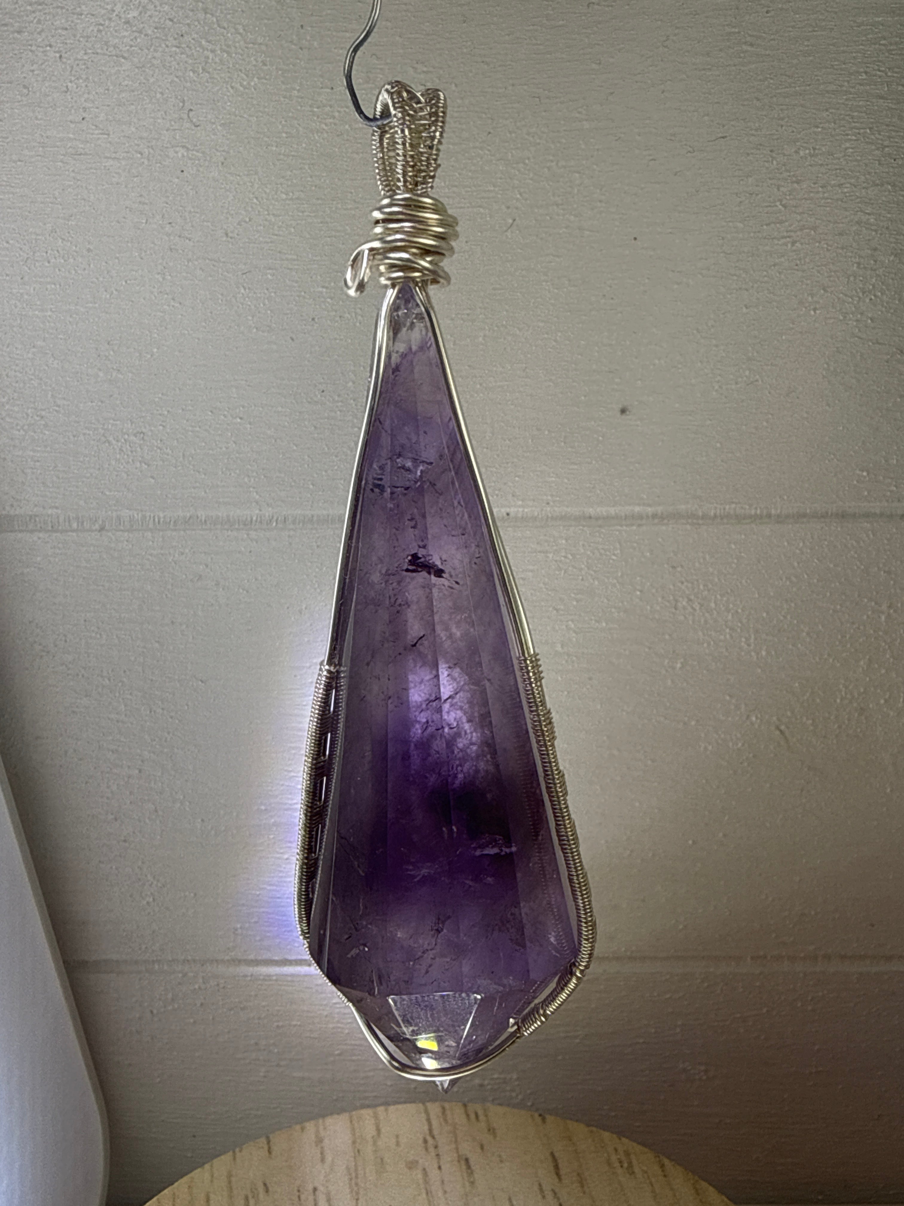 Amethyst Faceted Vogel Pendant