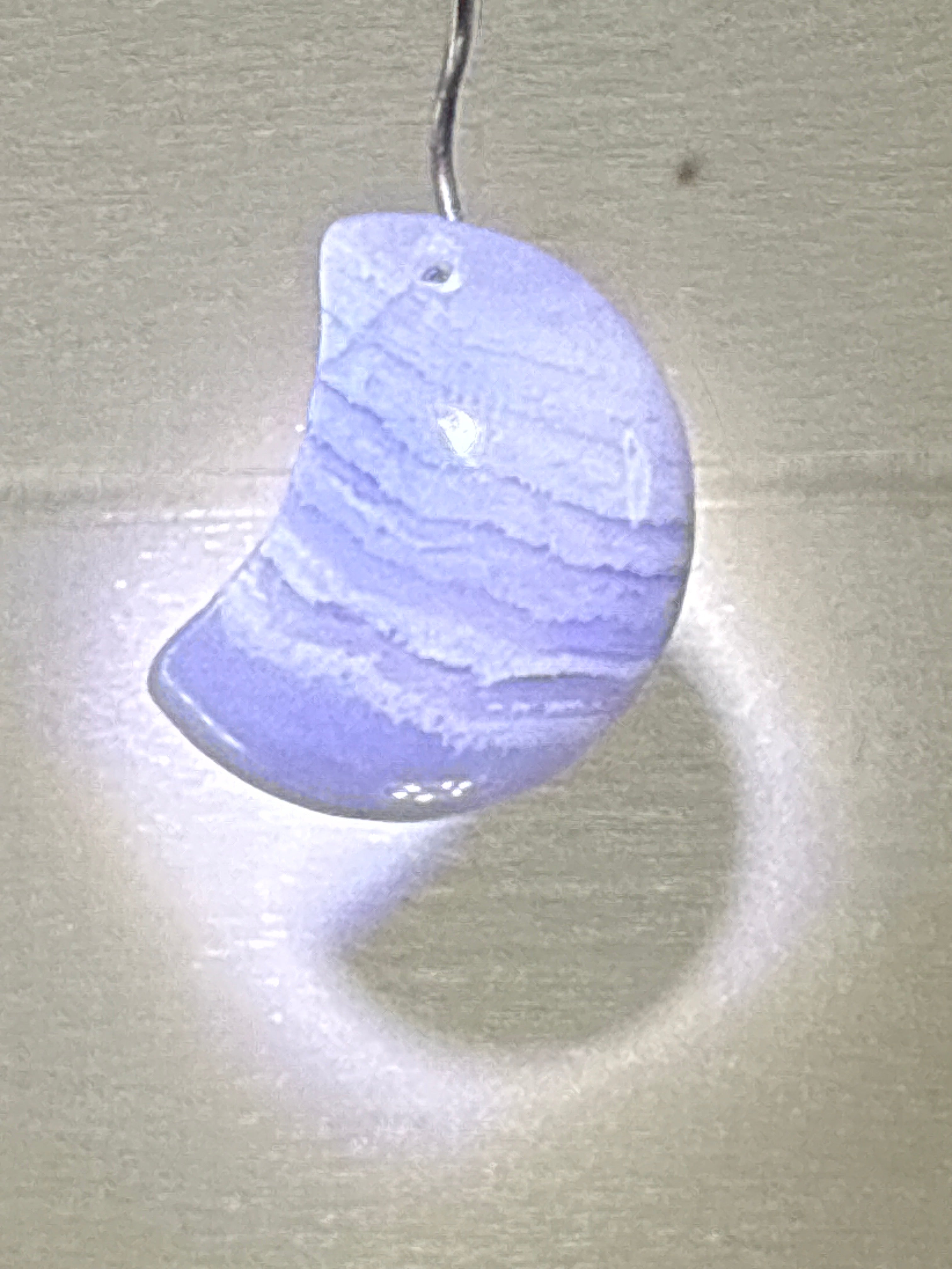 Blue Lace Agate Moon Pendant