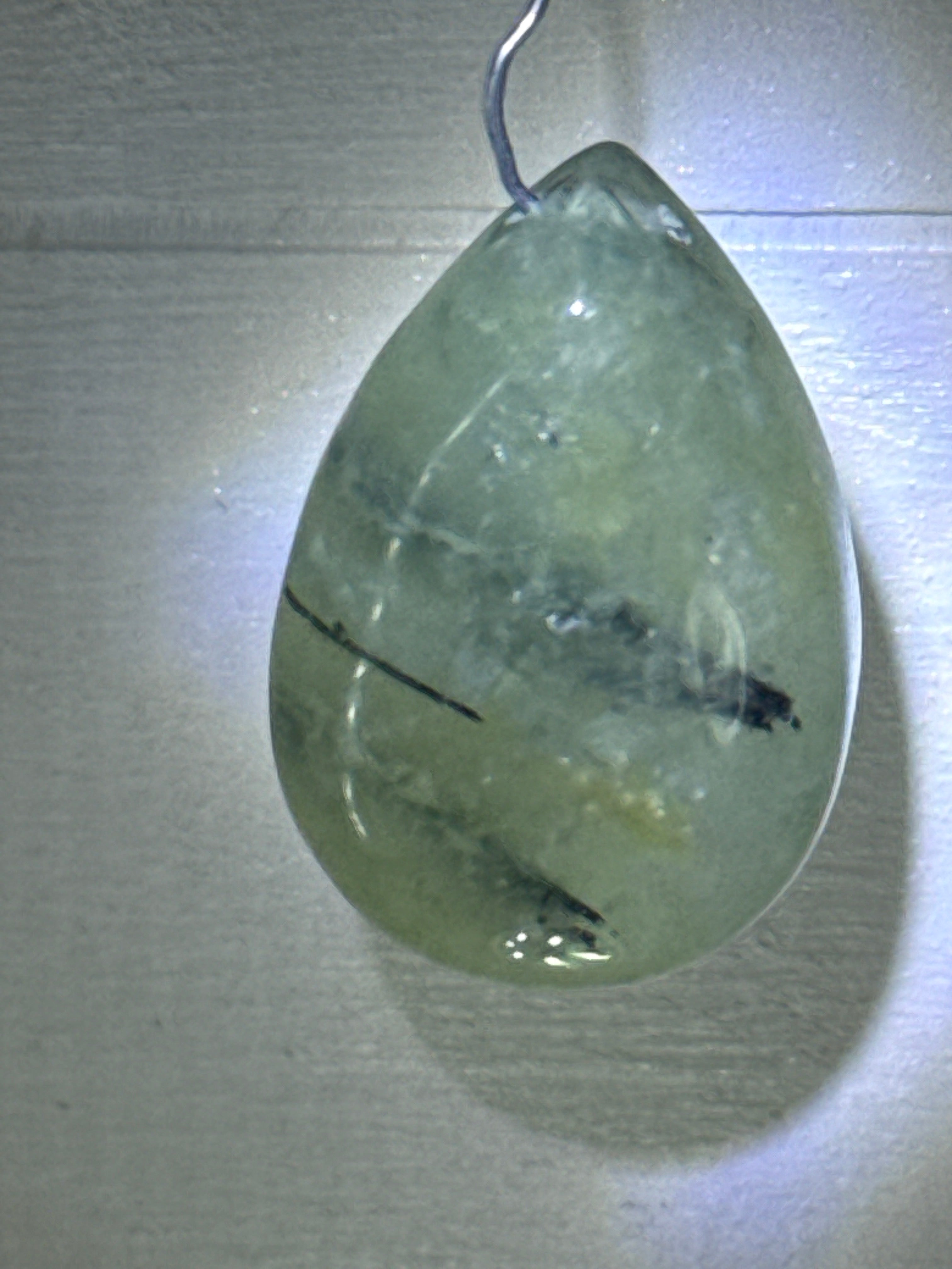 Prehnite with Epidote Pendant