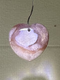 Flower Agate Heart Pendant