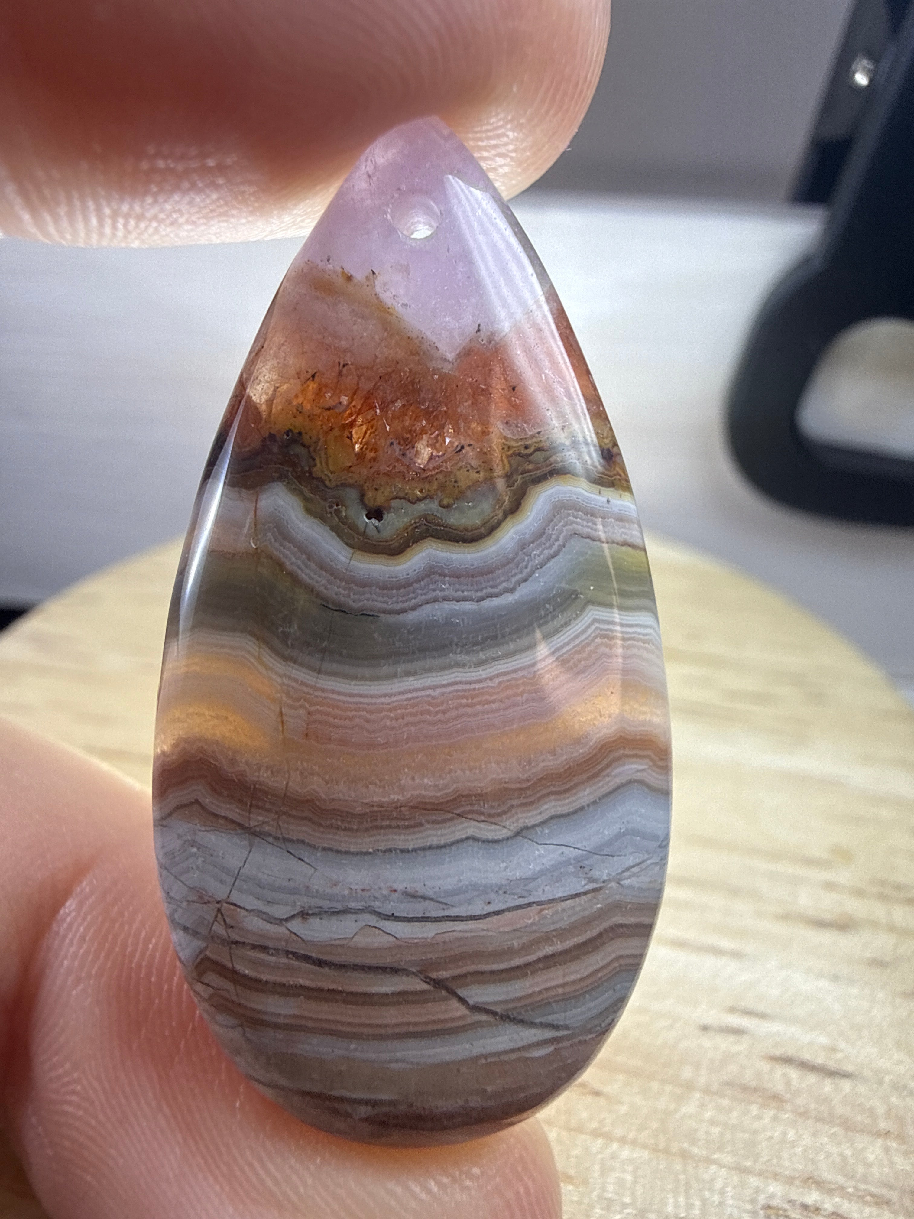 Amethyst with Mexican Lace Agate Pendant