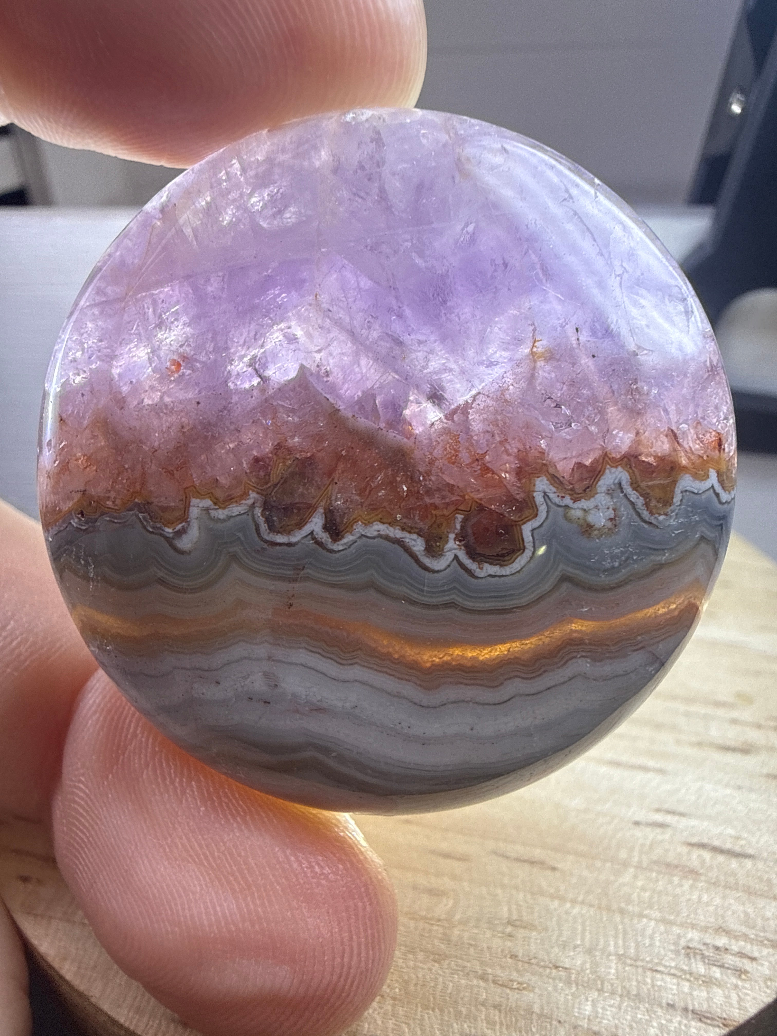 Amethyst with Mexican Lace Agate Pendant