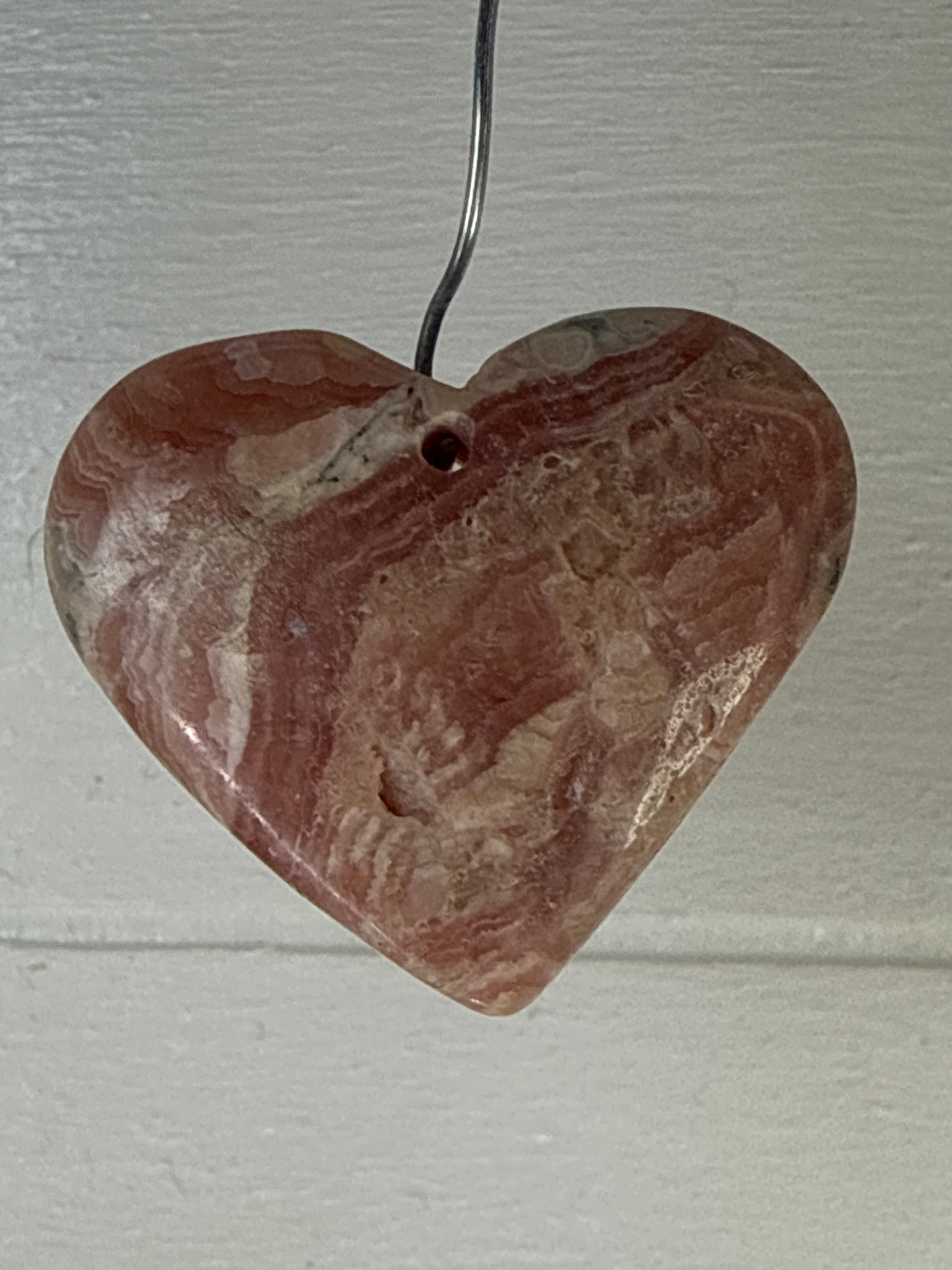 Rhodochrosite Heart Pendant