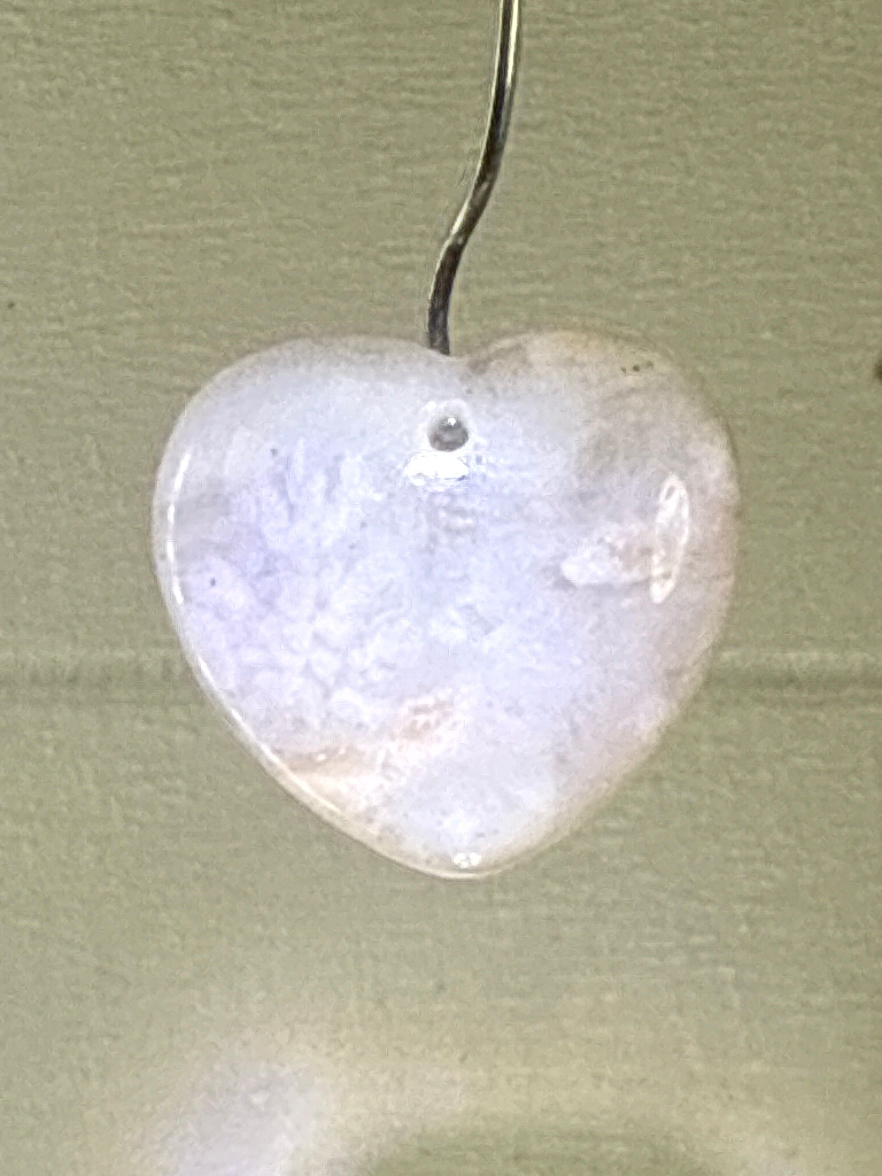Flower Agate Heart Pendant