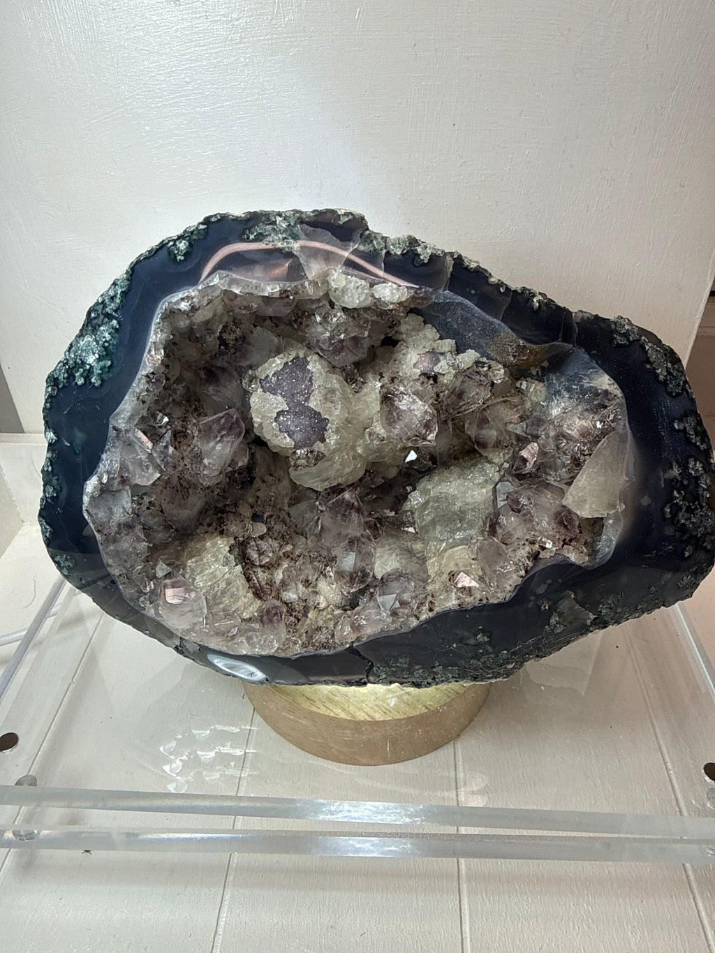 Amethyst Geode with Heavy Inclusions