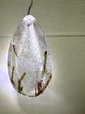 Green Tourmaline in Quartz Pendant