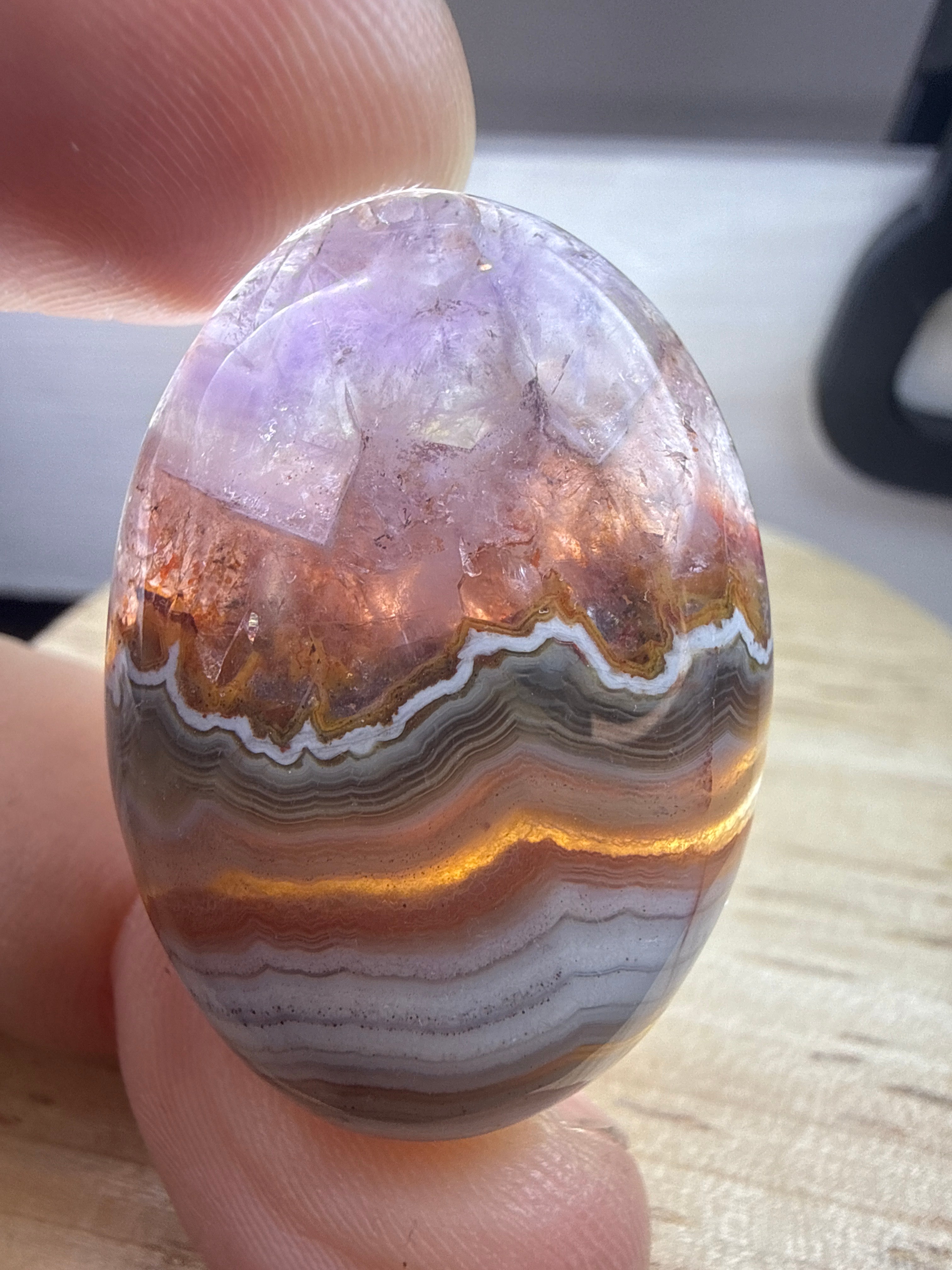 Amethyst with Mexican Lace Agate Pendant