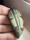 Carved Gold Sheen Obsidian Feather Pendant