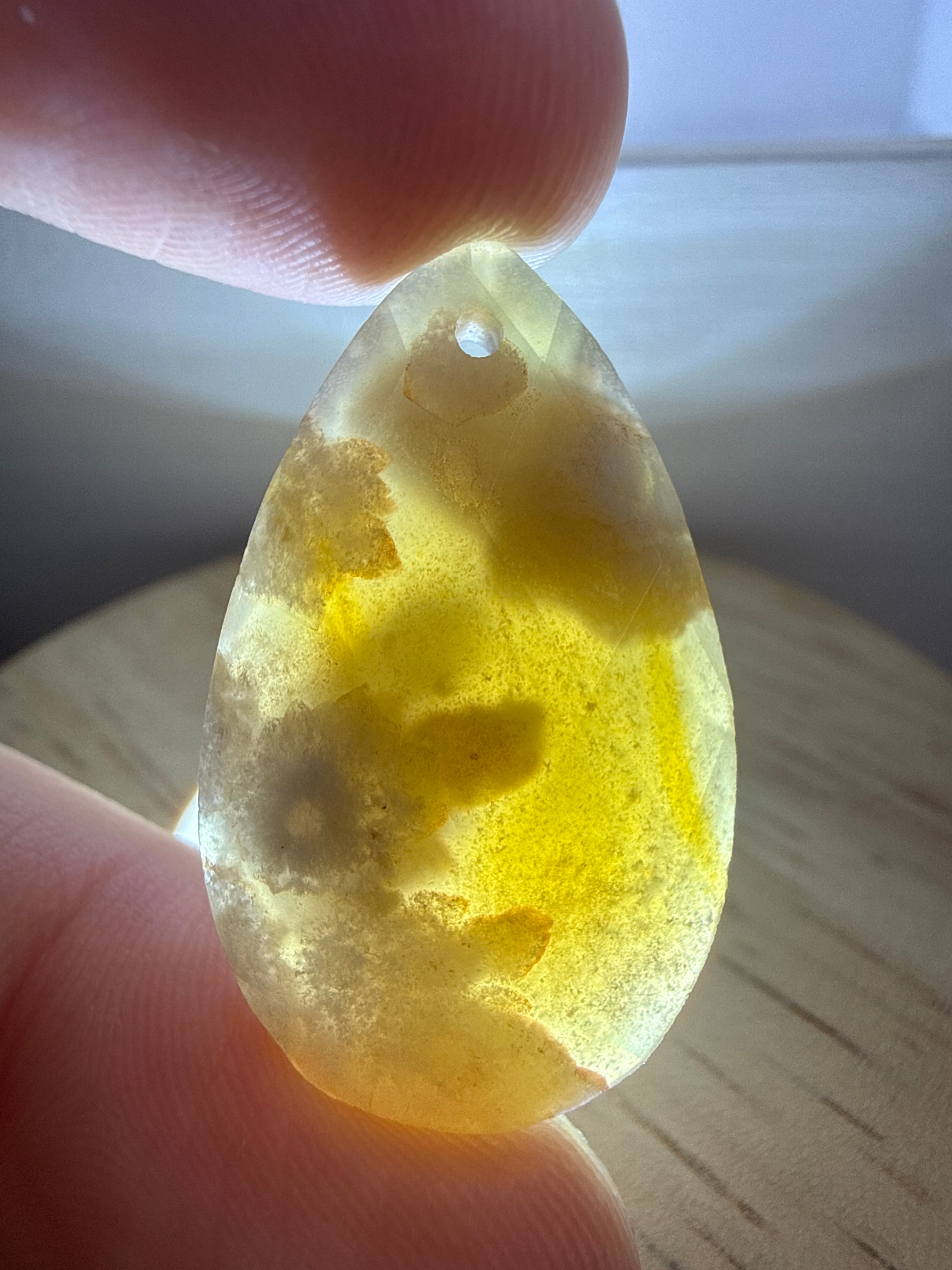 Faceted Flower Agate Pendant