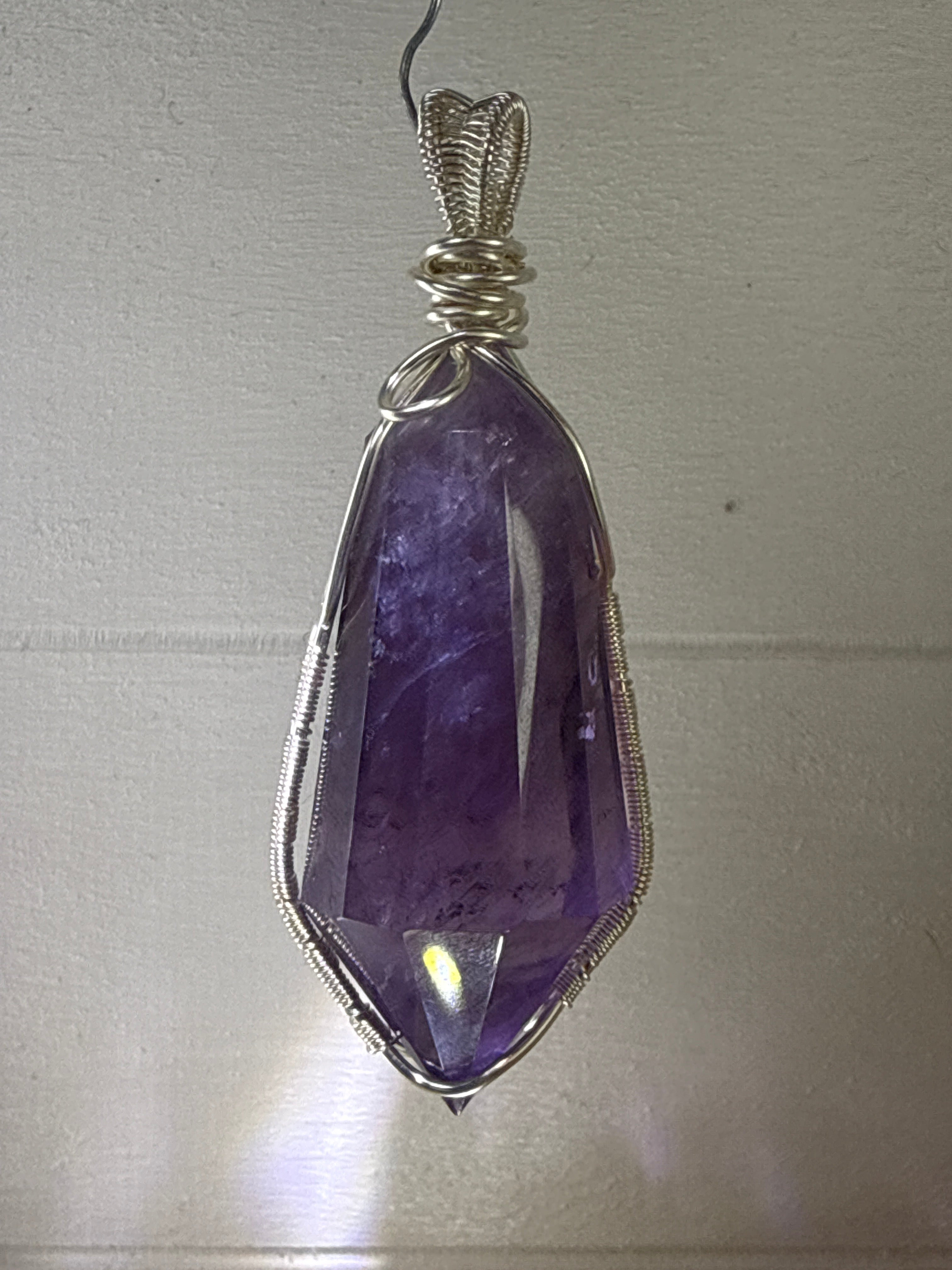 Amethyst Faceted Vogel Pendant