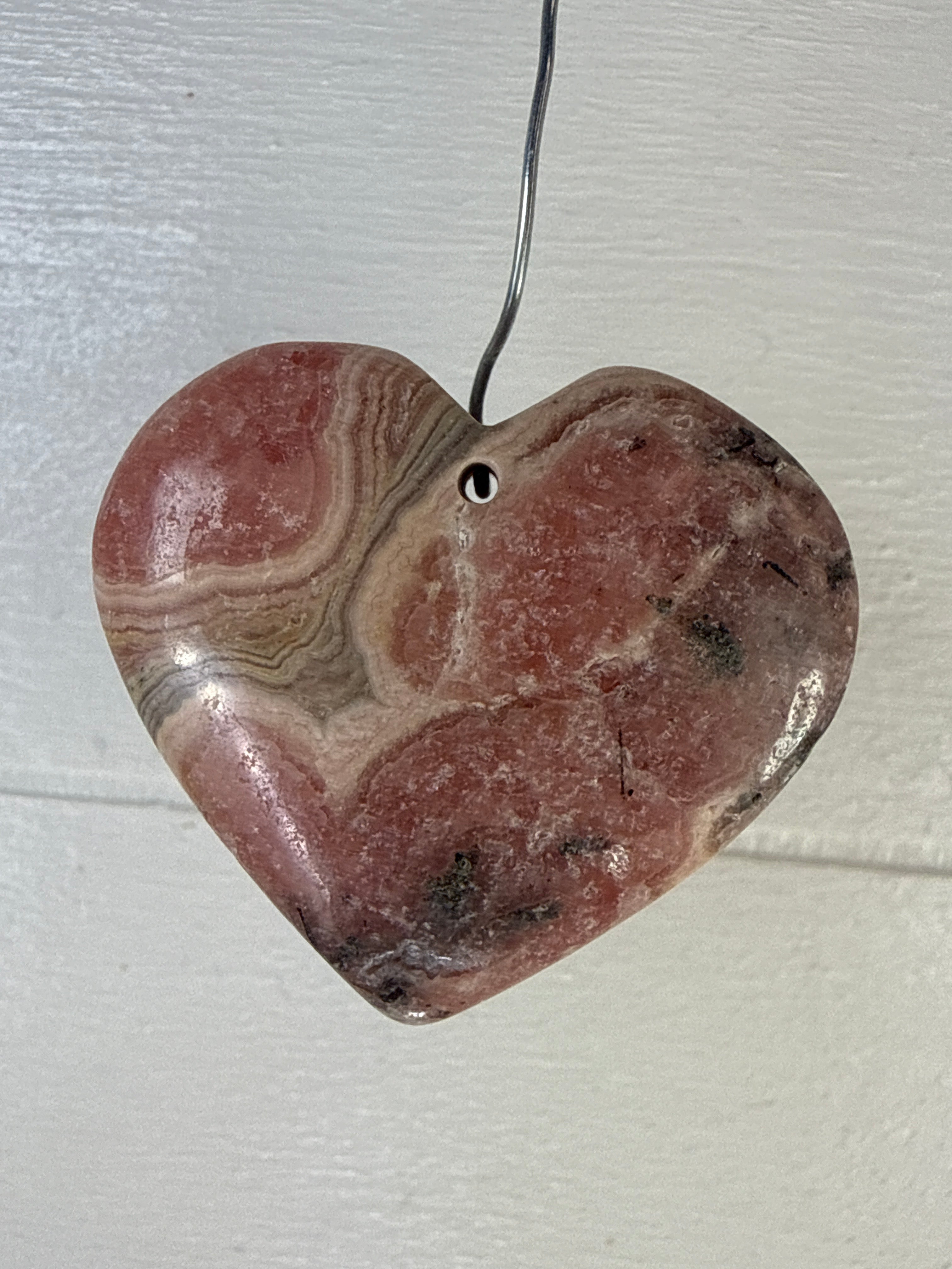 Rhodochrosite Heart Pendant