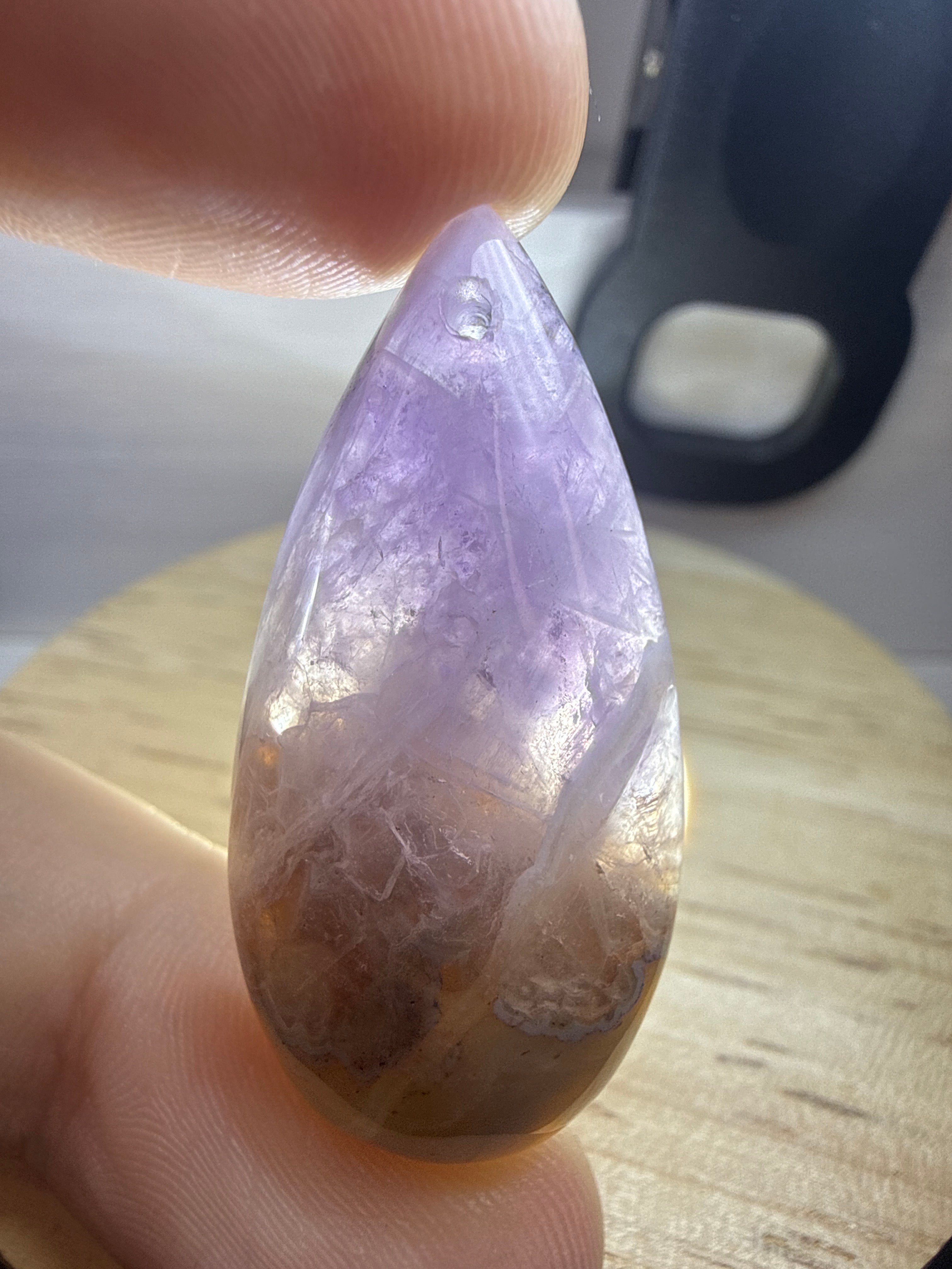 Amethyst with Mexican Lace Agate Pendant