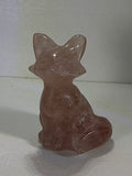 Strawberry Quartz Fox Carving