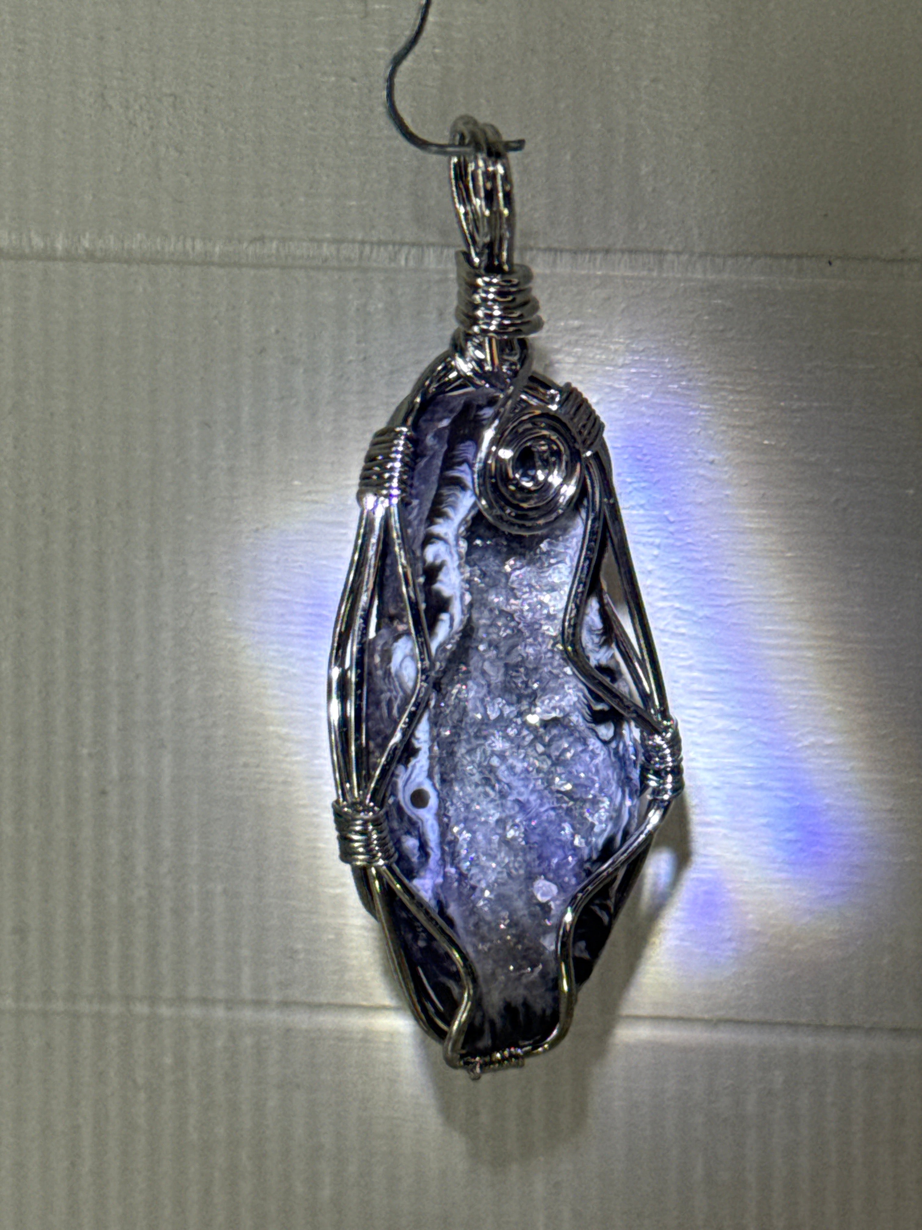 Quartz Geode Wire Wrapped Pendant