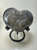 Black Agate Druzy Heart