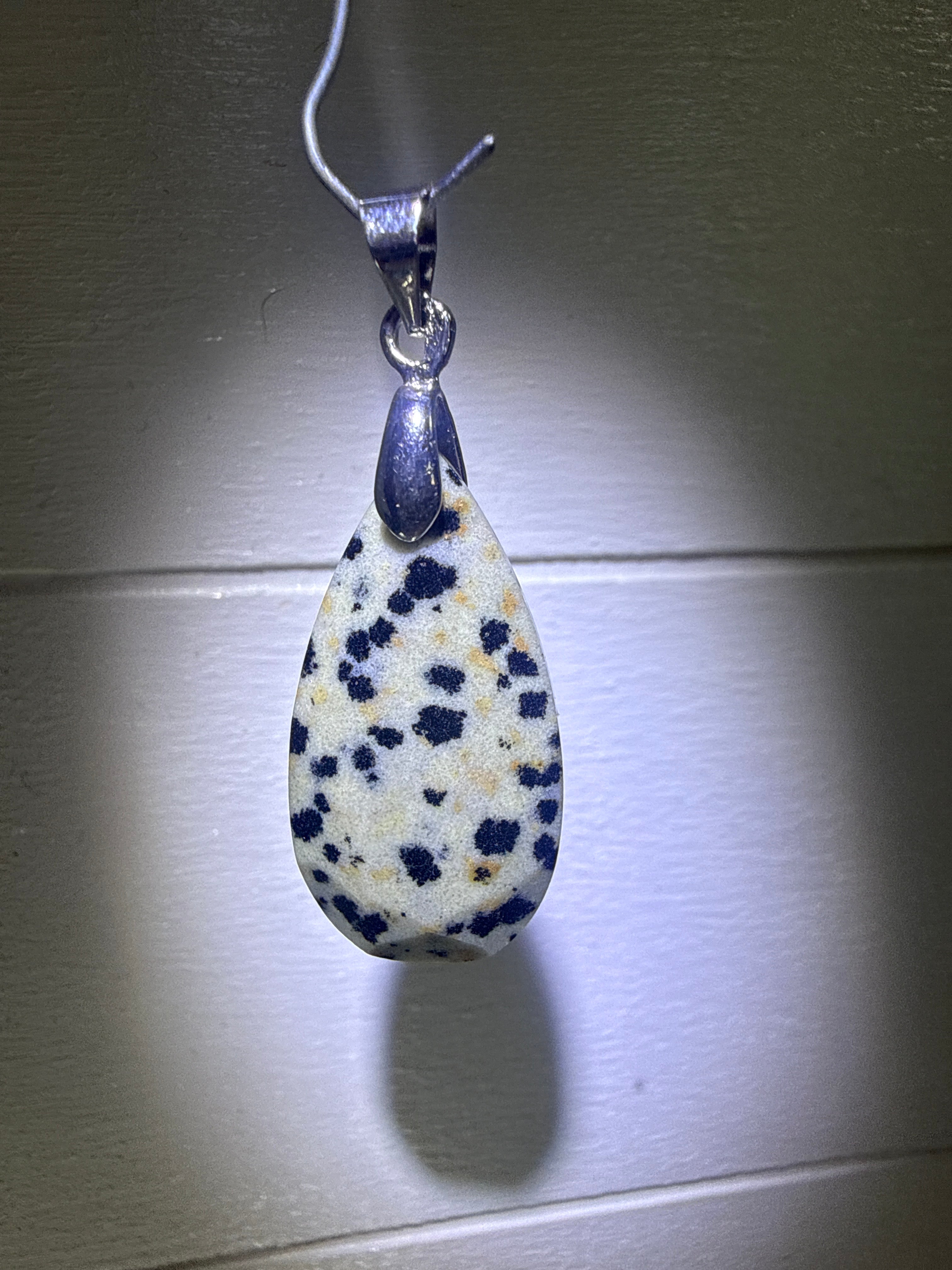 Faceted Dalmatian Jasper Pendant