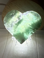 Feather Fluorite Heart