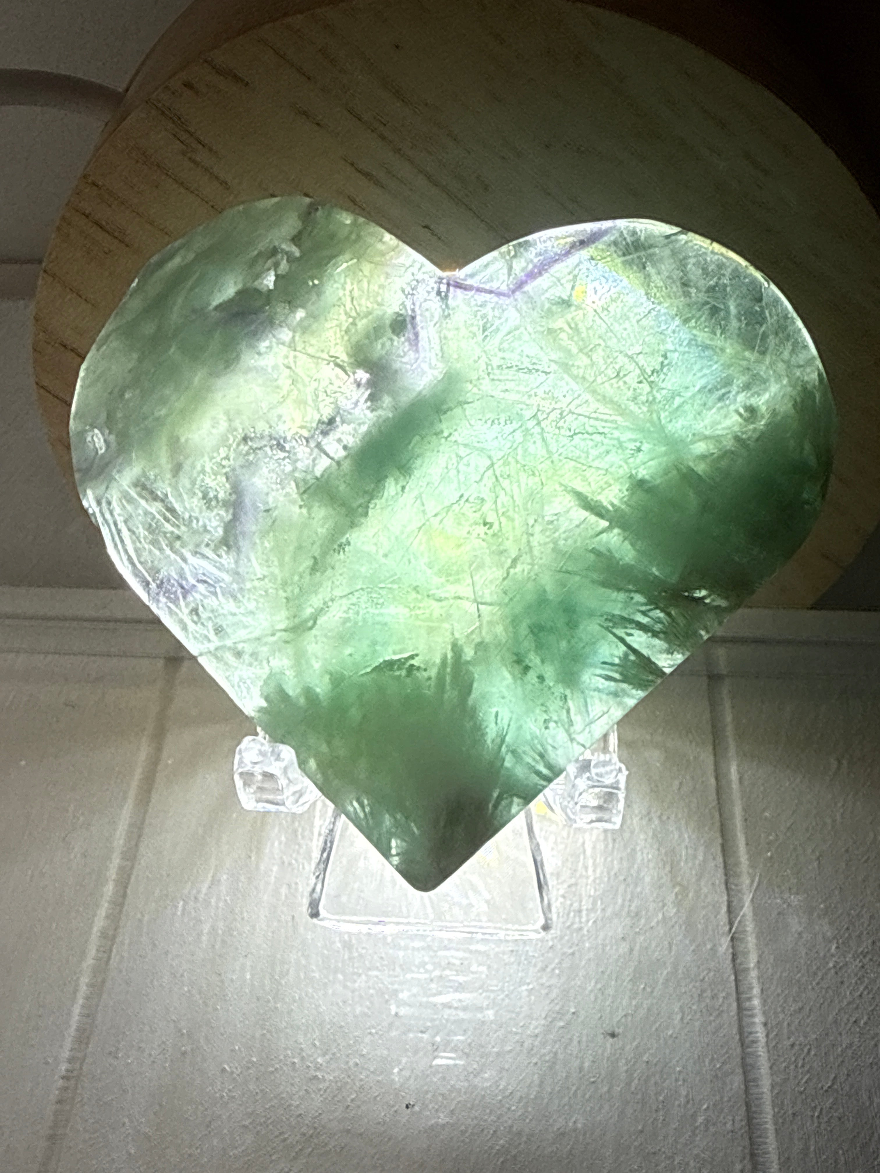 Feather Fluorite Heart
