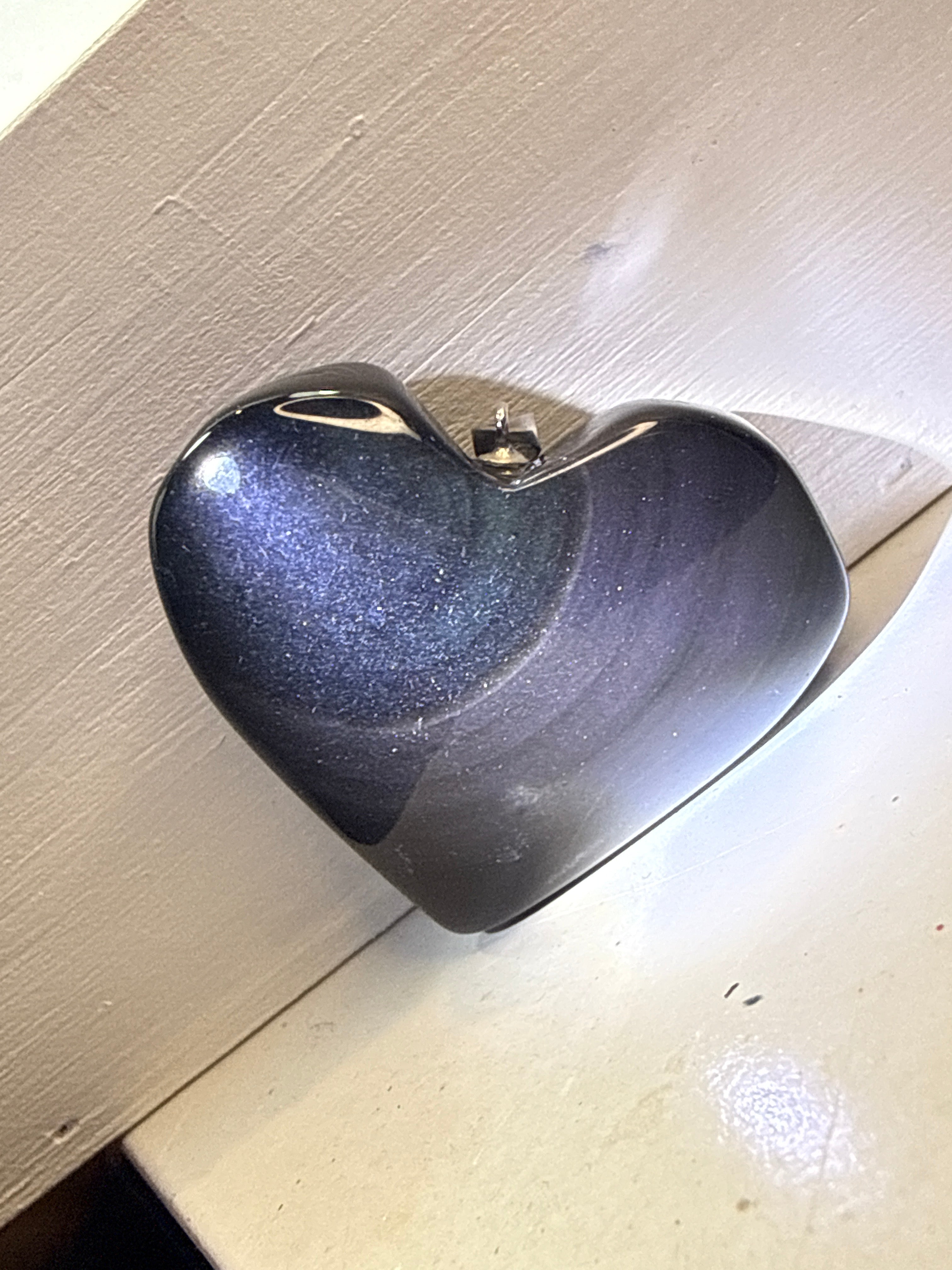 Rainbow Obsidian Heart Pendant