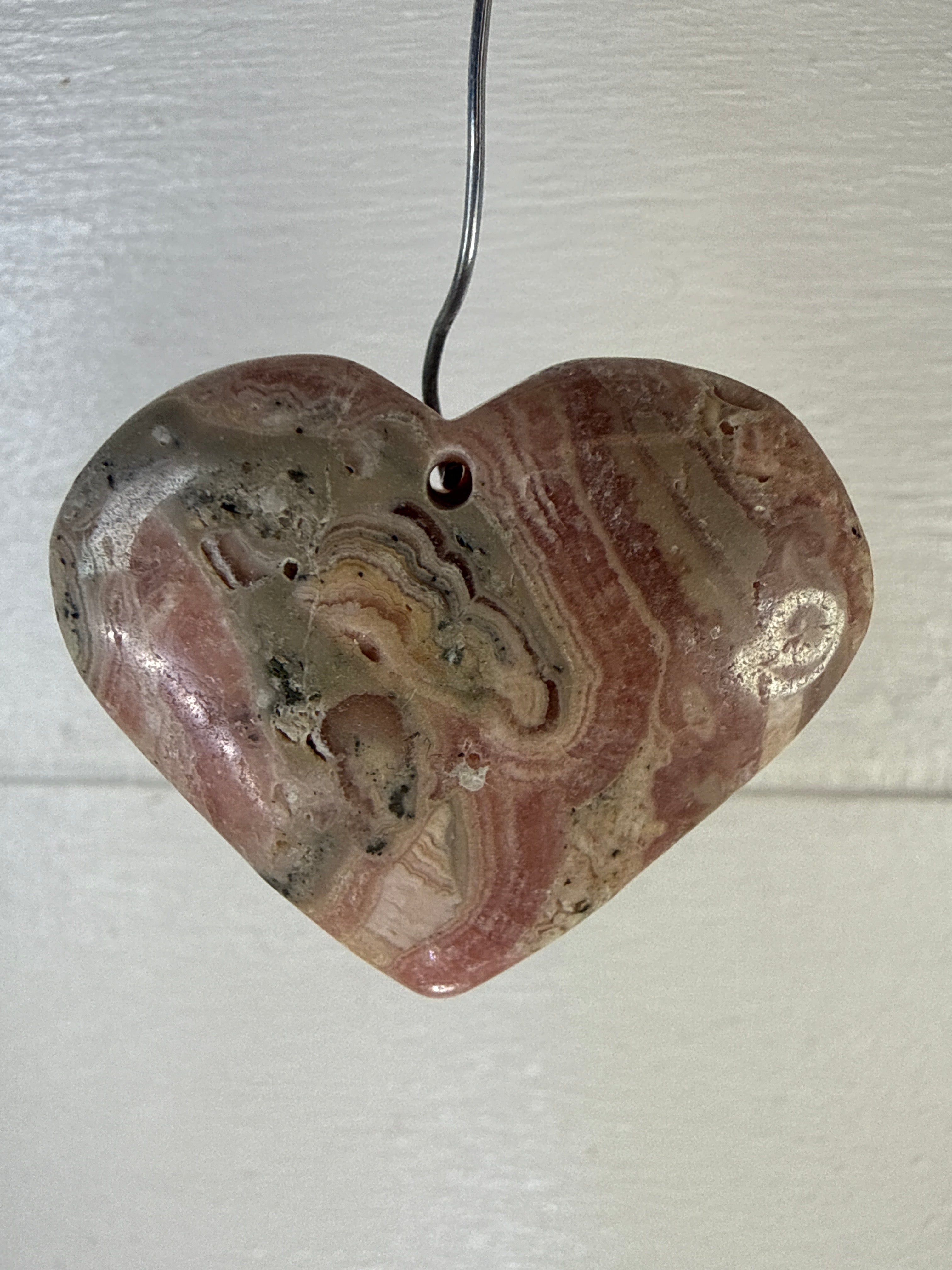 Rhodochrosite Heart Pendant