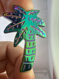 Aura Hematite Palm Tree Pendant