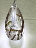 Green Tourmaline in Quartz Pendant