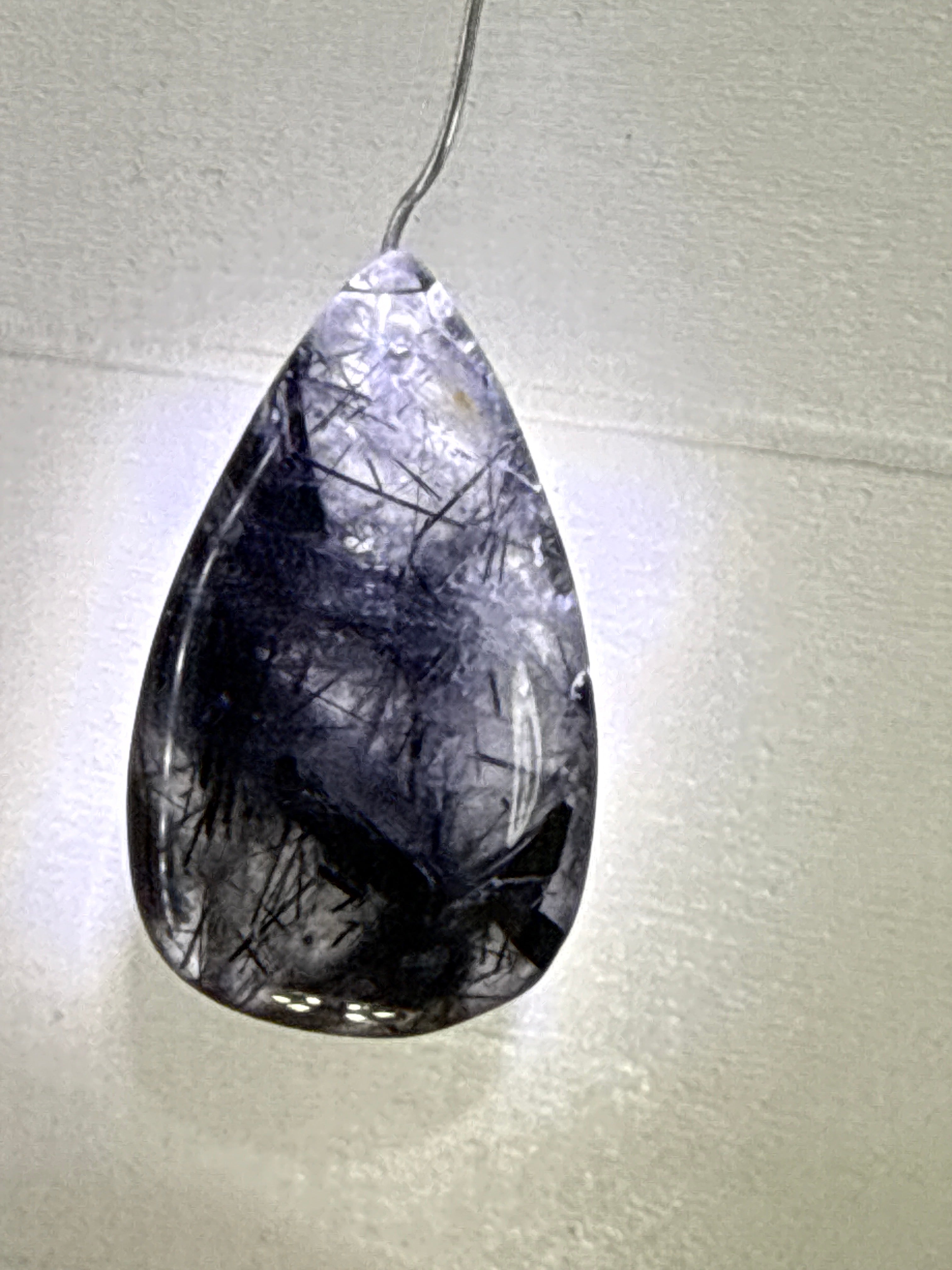 Black Tourmaline in Quartz Pendant
