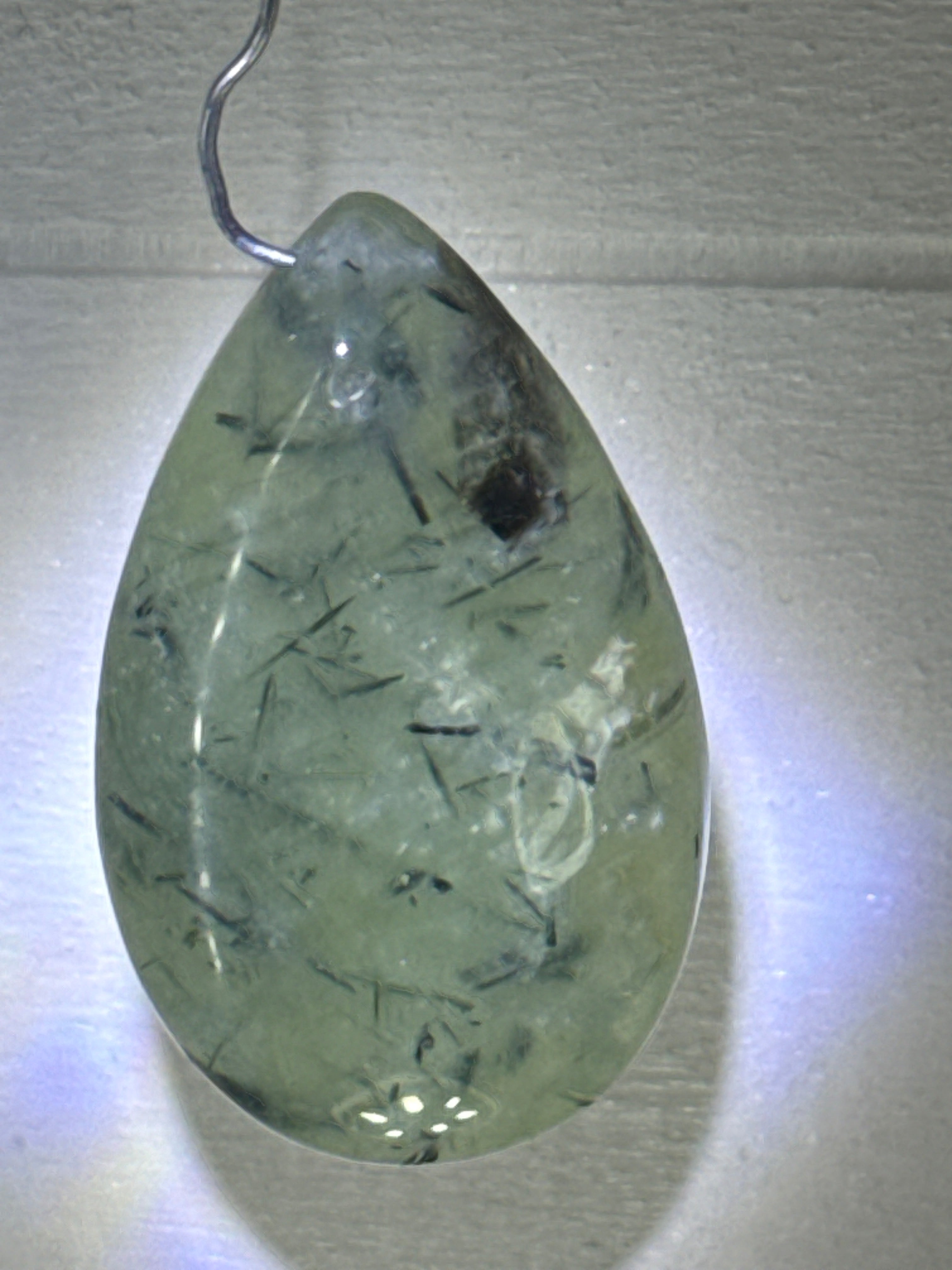 Prehnite with Epidote Pendant