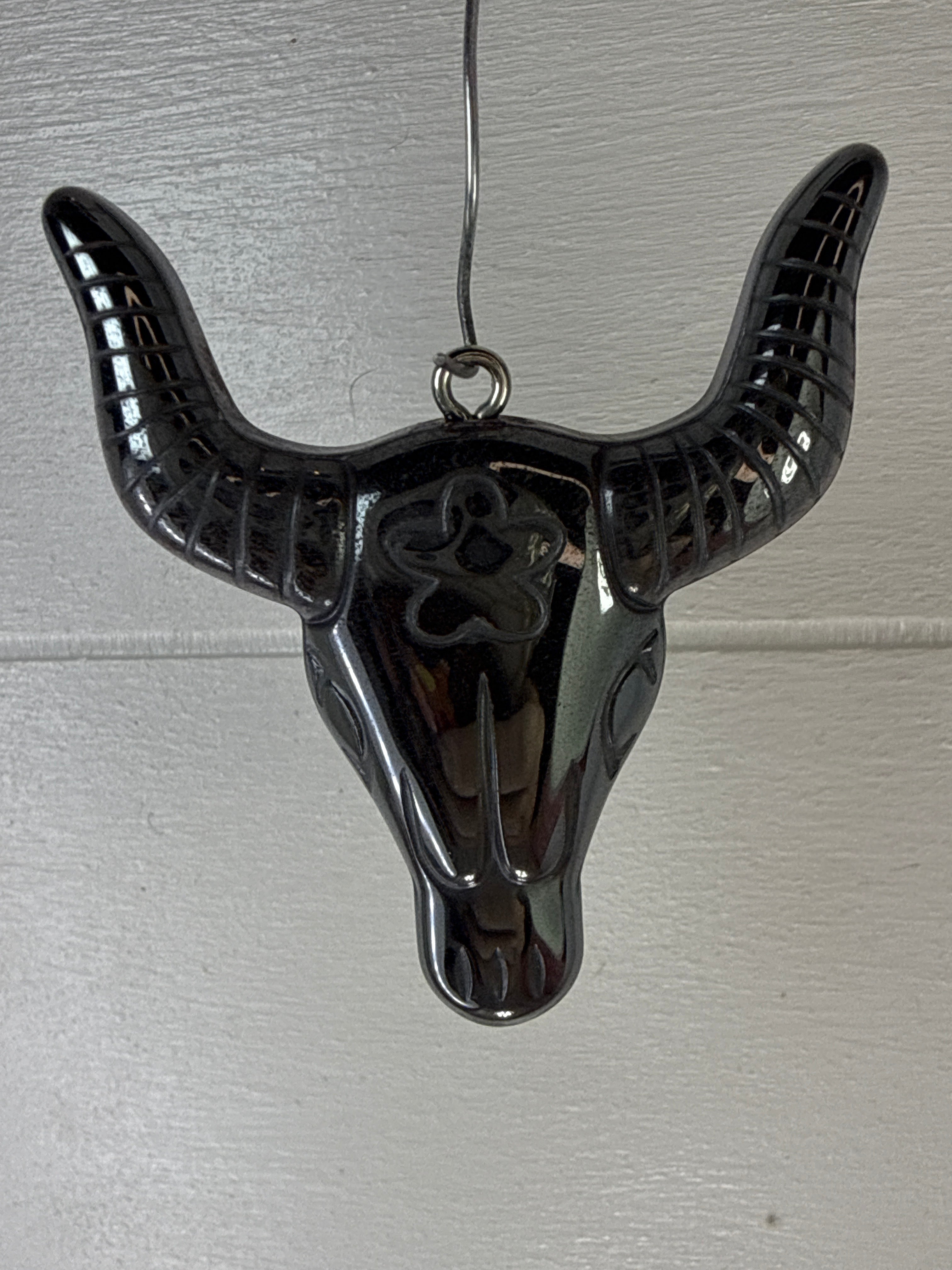 Hematite Bull Head Pendant