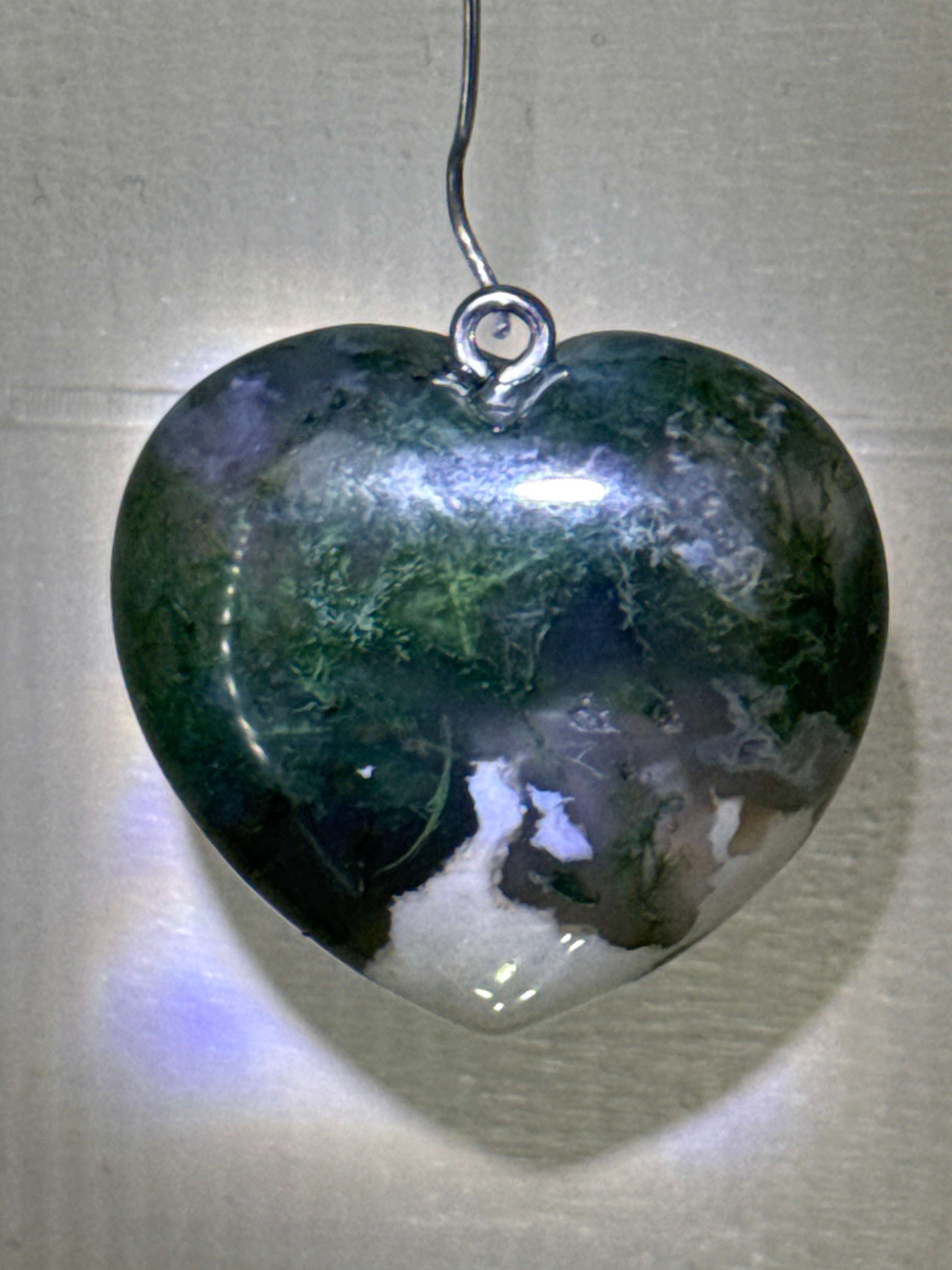 Moss Agate Heart Pendant