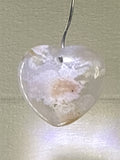 Flower Agate Heart Pendant